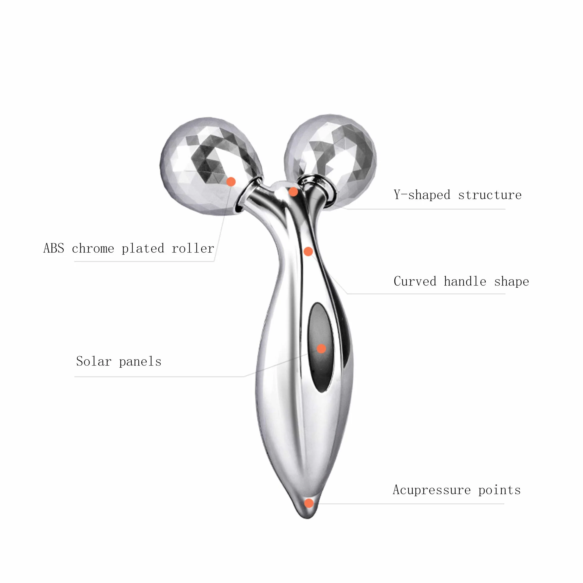 CINY 3D Roller Face Massager, Beauty Face Lift Tool Body Sculpting Firmer Shaper, Rozluźnienie Mięśni, Skin Tighten Lift 360 Stopni Rotation Roller Do Masażu Na Twarz Ręce Nogi Pośladki i Plecy, Srebrny