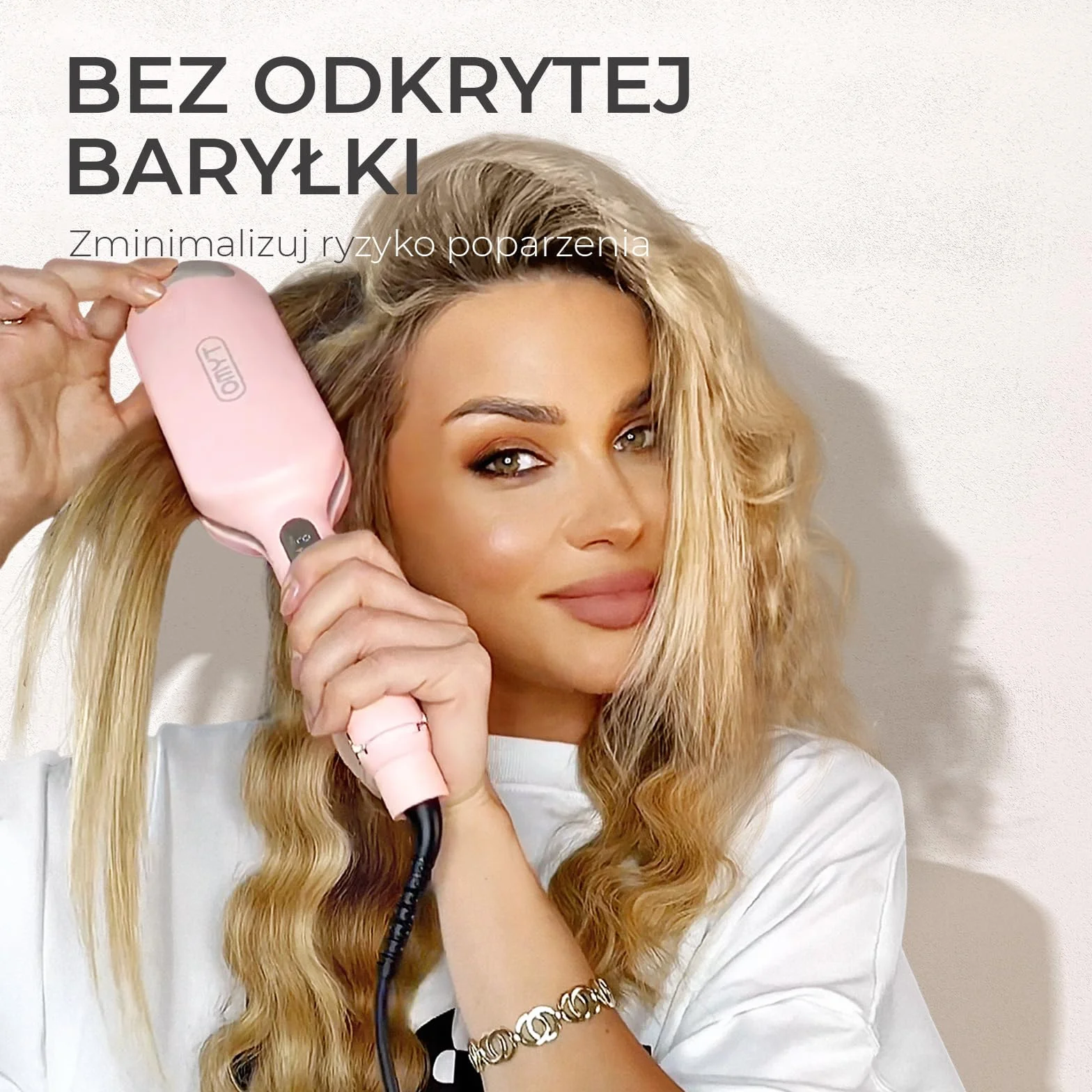 TYMO ROVY Lokówka do Fal dla Włosów, Lokówka do Dużych Loków Odpowiednia dla Początkujących, Hair Crimper Waver Curling Iron 32 mm, 4 Temperaturami i Wyświetlaczem LED, Ochrona Przed Oparzeniami