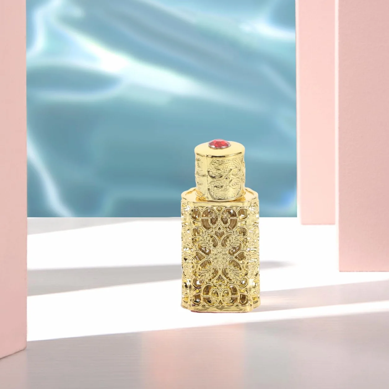 minkissy Butelka na perfumy z olejkiem eterycznym, w stylu vintage, do esencji, flakon retro do samodzielnego wykonania, kompaktowa do podróży, uchwyt na olejki eteryczne, butelka do przechowywania