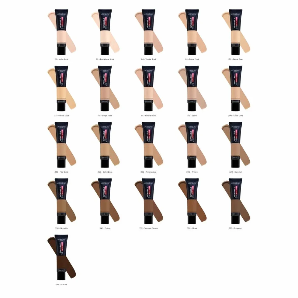 L'Oréal Paris Infaillible 24H Matte Cover 130 Beige Peau/True Beige Długo Utrzymujący się Płynny Makijaż - 30 ml