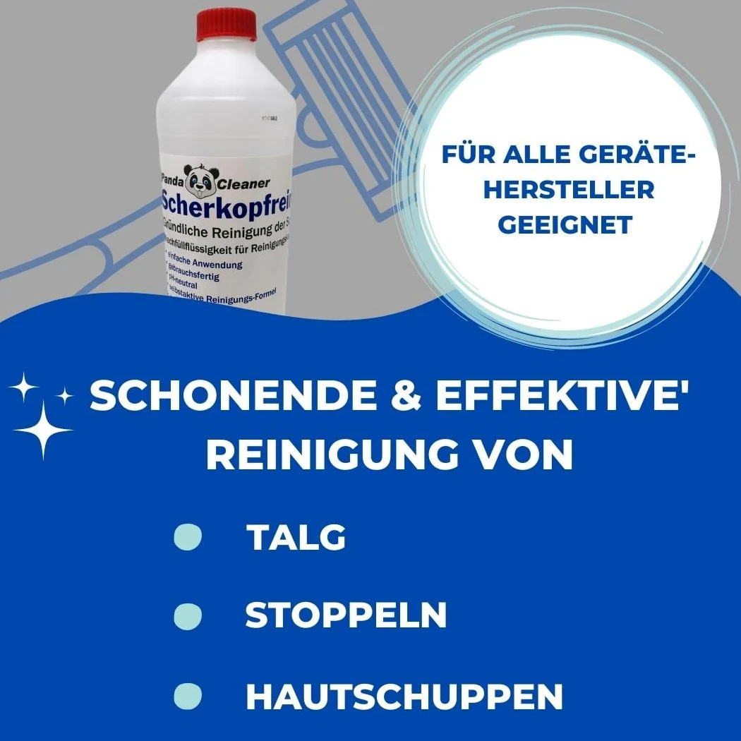 PandaCleaner płyn do czyszczenia głowic golących 1000ml do wkładów Braun CCR