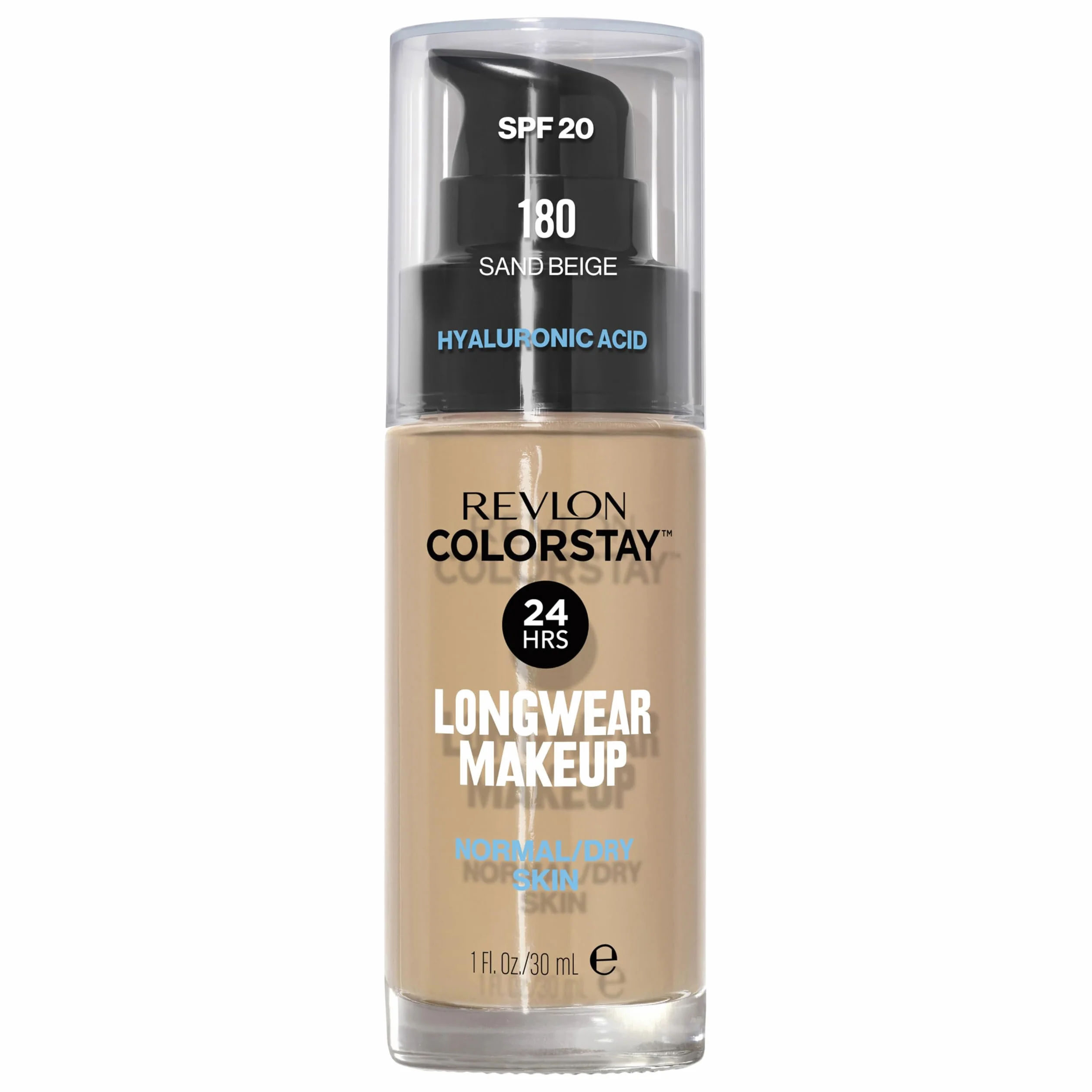 Revlon ColorStay podkład do skóry normalnej i suchej, z ochroną przeciwsłoneczną SPF 20, trwała, bezolejowa formuła (30 ml), 180 piaskowy beżowy