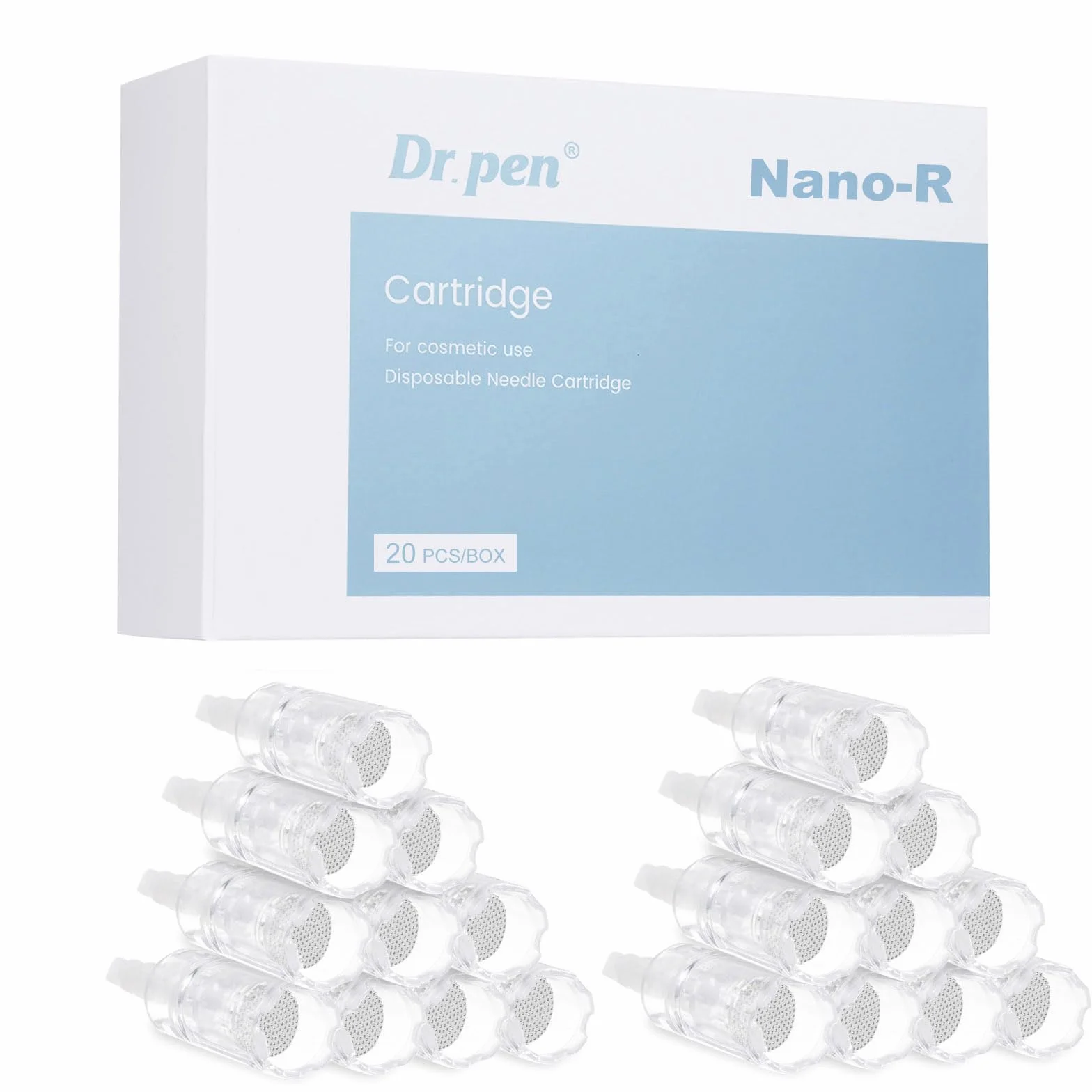 Dr. pen Ultima A10 kartridże Nano-R, 20 sztuk, do pielęgnacji skóry, leczenia trądziku i redukcji plam, 100% autentyczne wkłady Dr pen Ultima A10 (20 sztuk, Nano-R do A10)