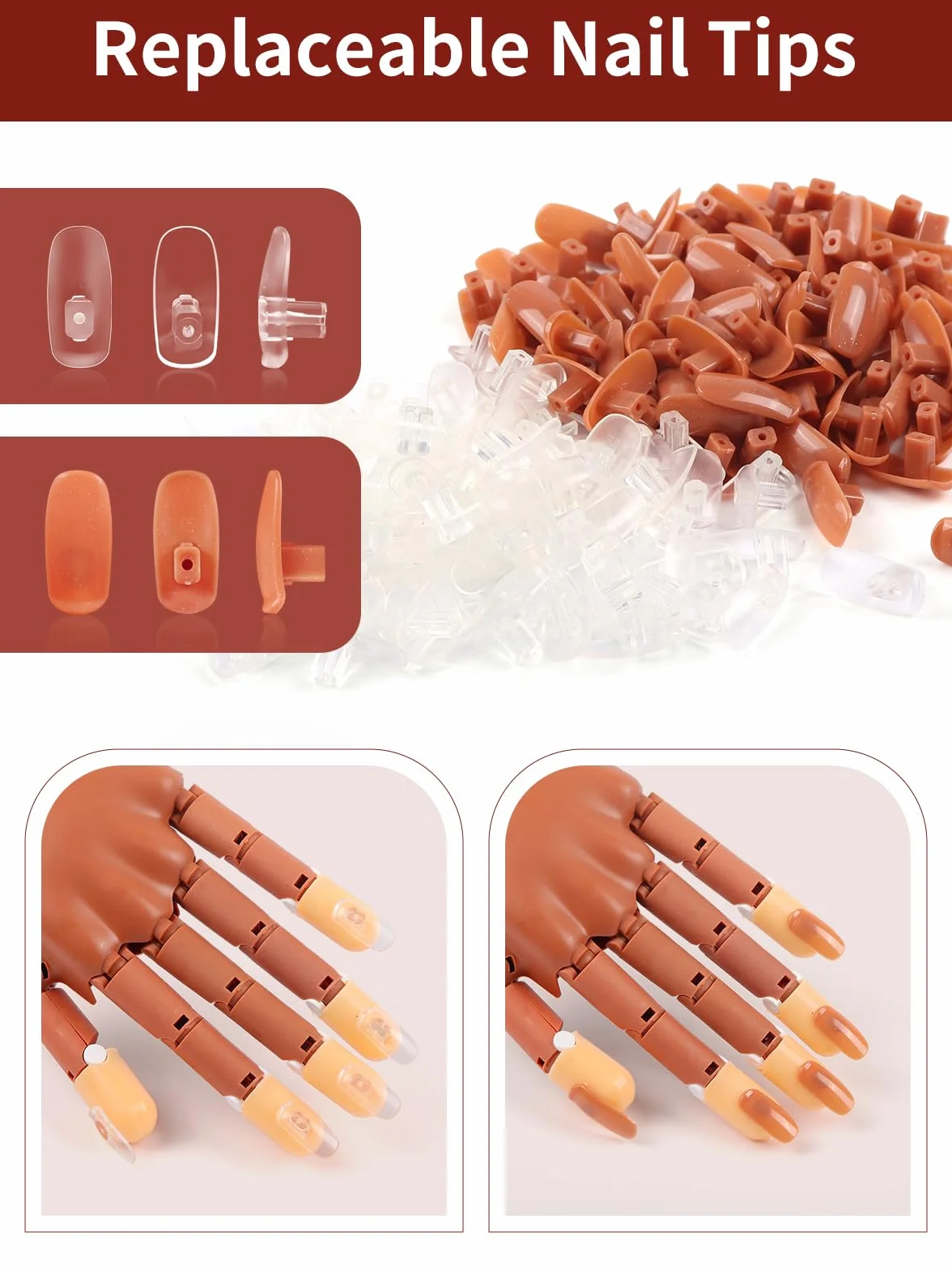 Ręka do ćwiczeń paznokci akrylowych regulowana zestaw do manicure dla początkujących