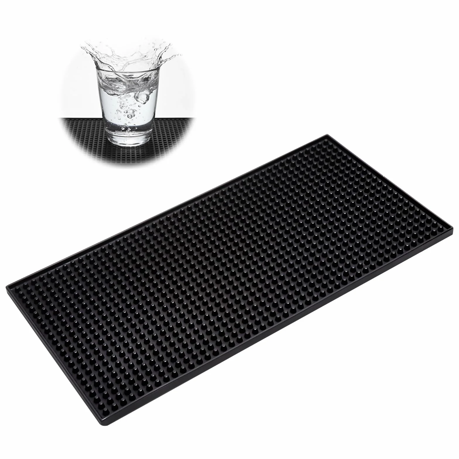 30 x 15 cm mata barowa gumowa mata ociekowa naczynia, mata do kawy, mata do ubijania kawy, czarna mata przelewowa, szybkoschnąca, do baru, kuchni, kawiarni, restauracji, lady