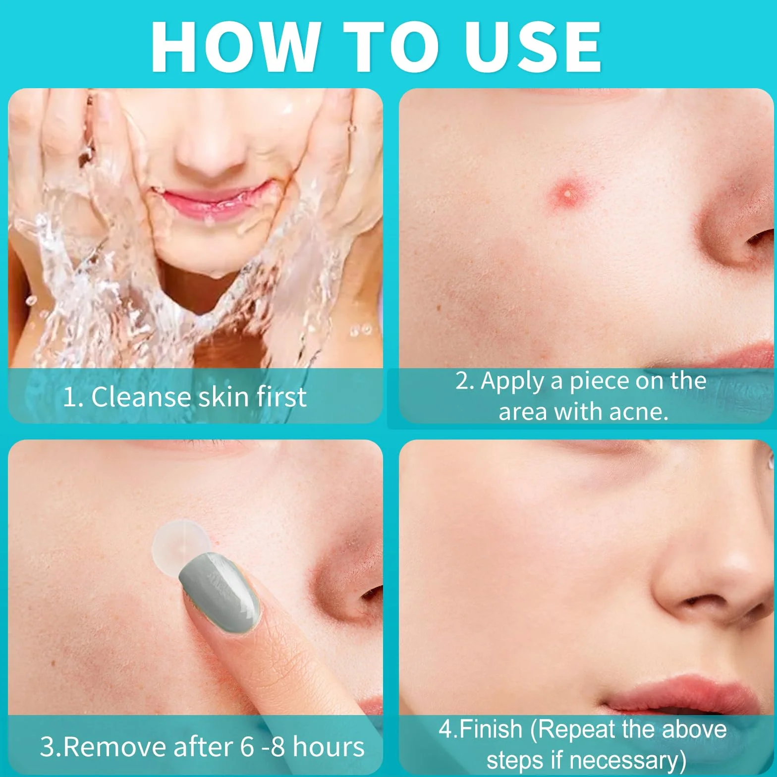 Pimple Patches 528 pièces, Hydrocolloïde Acné Patch, Invisible Naturel Patch Bouton, Utilisation de Jour et de Nuit, 2 en 1, Avec Huile De Tea Tree Et Acide Salicylique 4 tailles (8/10/13/15 mm)