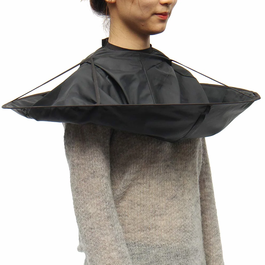 Pro Hair Cutting Cape Hair Catcher Fryzjerski Parasol Płaszcz Zestaw Czarny