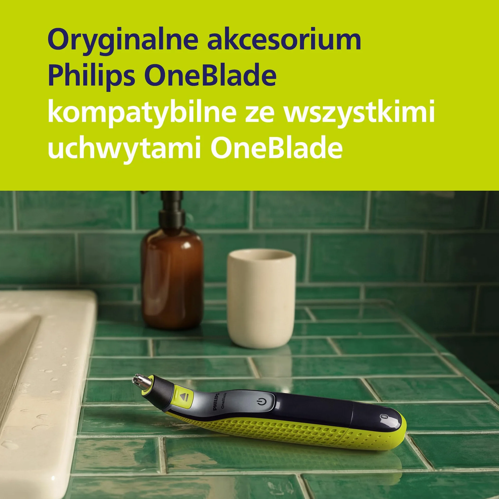 Nasadka trymera do nosa Philips OneBlade, kompatybilna ze wszystkimi uchwytami OneBlade, model QI100/50