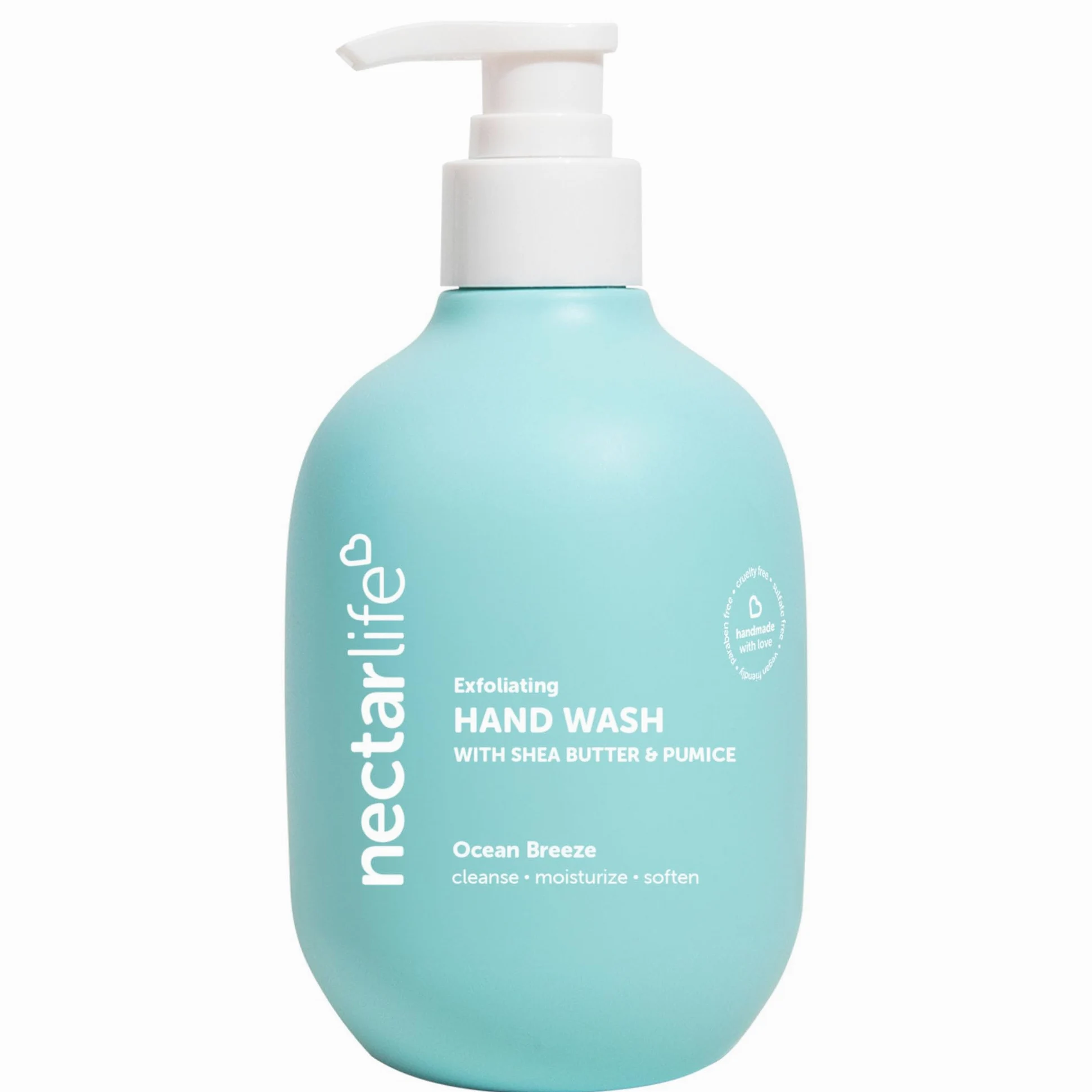 Nectar Bath Treats Nectar Life Hand Wash 14 uncji, złuszczające i nawilżające mydło ręczne z pumą wulkaniczną, olejkiem jojoba i masłem shea, rozmycie oceanu