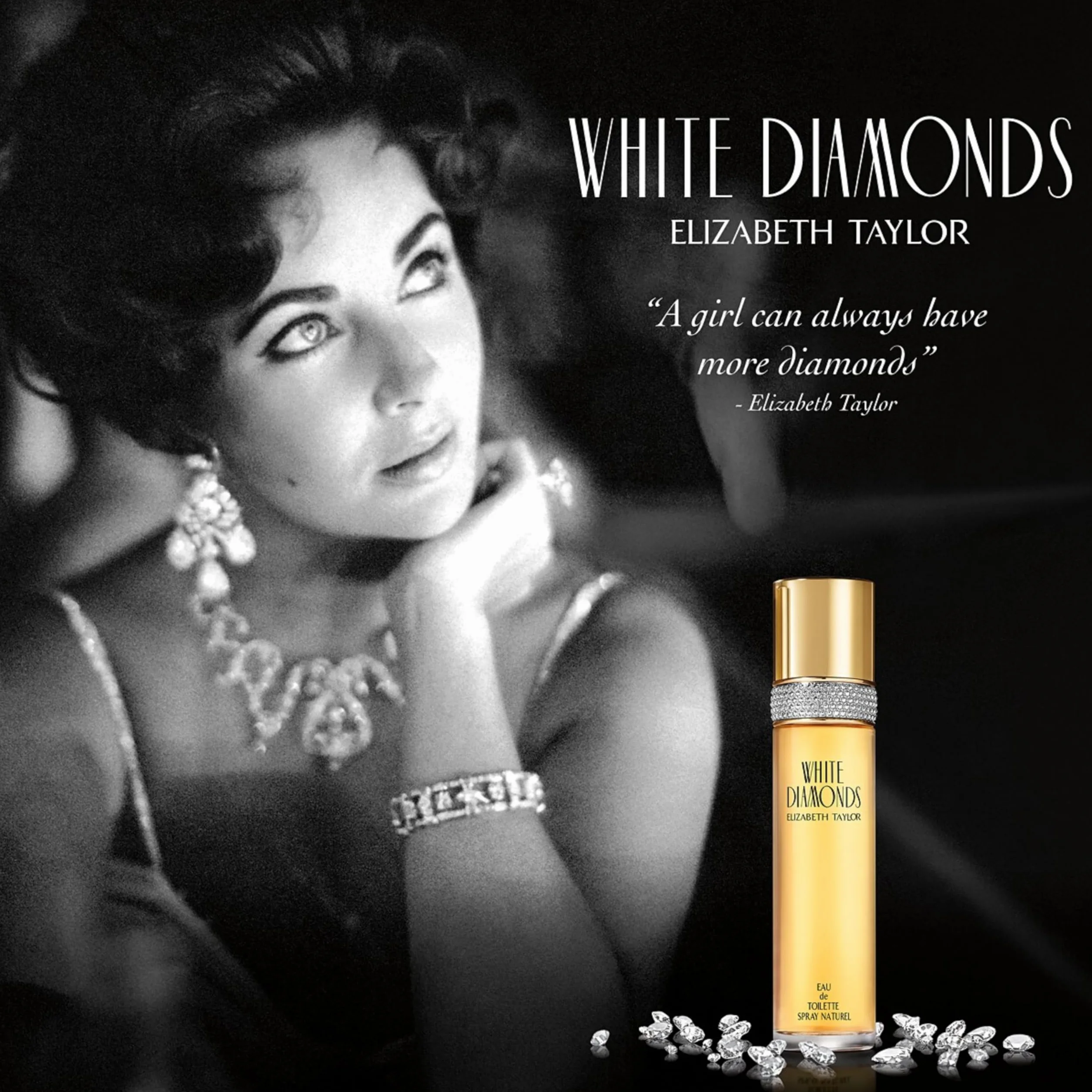 White Diamonds by Elizabeth Taylor for Women Body Powder, 75 ml