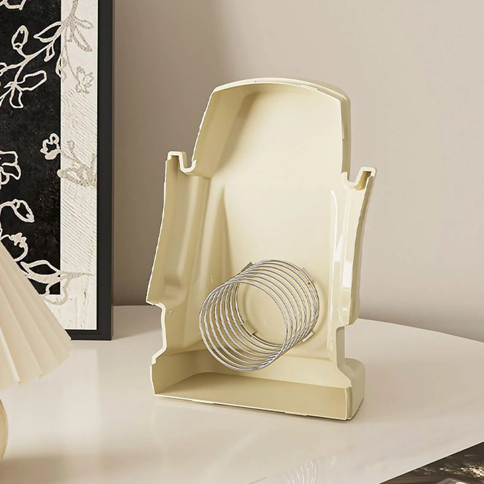 Tissue Box Holder, Creative Tissue Boxes, 9.25x6.69x5.71 Inches Compact Freestanding Dispenser Organizer, Farmhouse Decor for Home Bathroom Kitchen, Bedside Tables, White