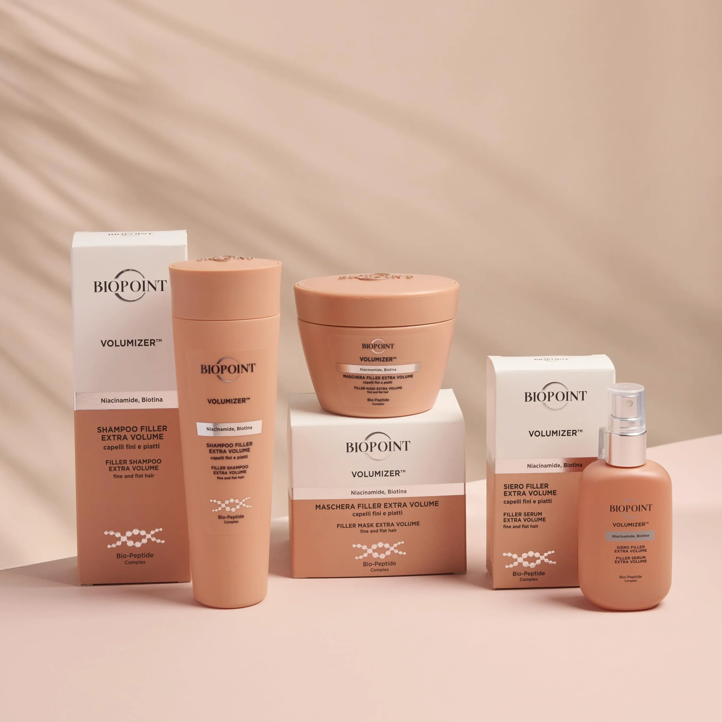 Biopoint Volumizer serum do włosów zwiększające objętość, wypełniacz o dużej objętości, do cienkich i płaskich włosów, efekt utrwalania, nadaje włosom objętościowym i pełnym, 50 ml
