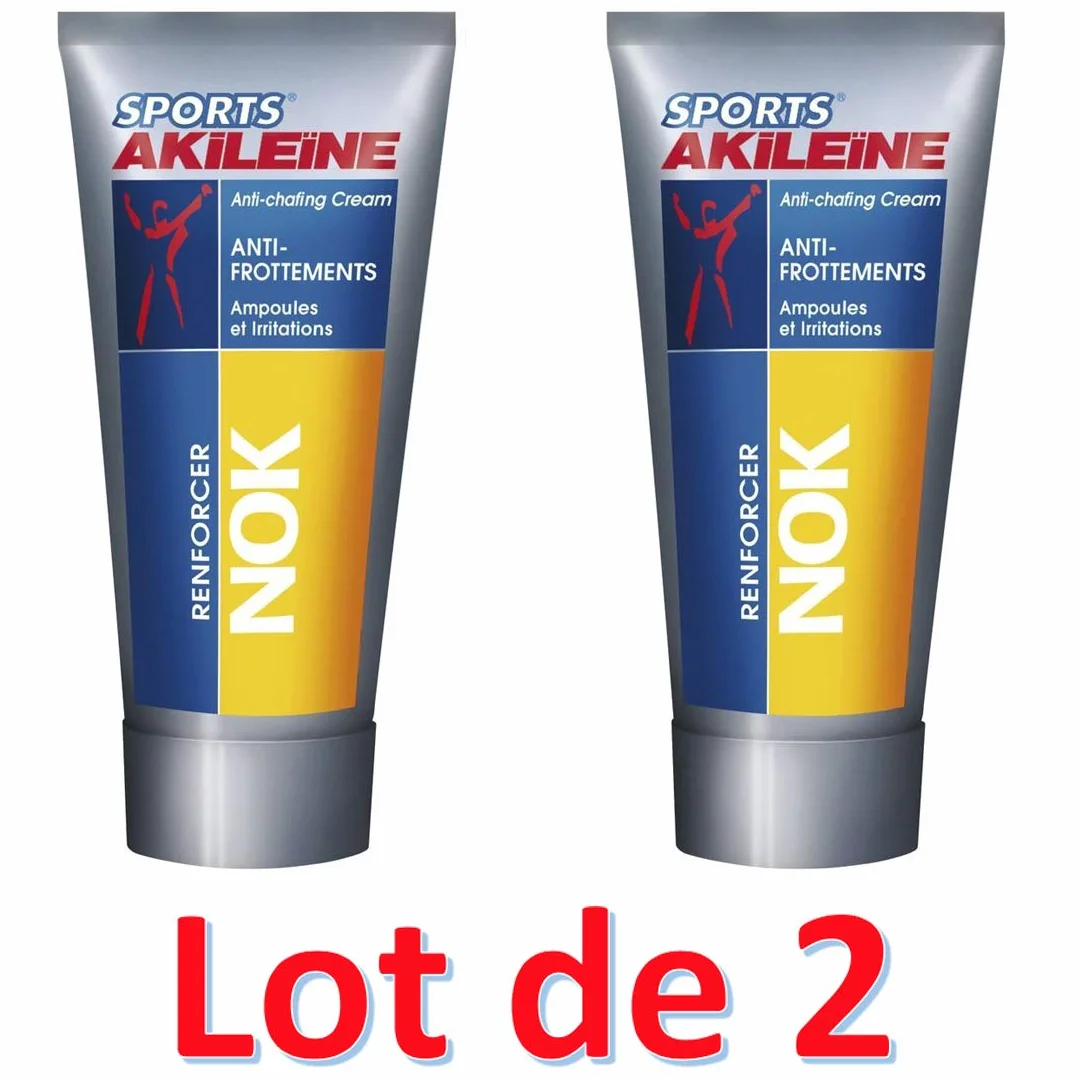 AKILEINE Nok Sports Anti-fricción – Bombillas irritaciones, 75 ml, juego de 2