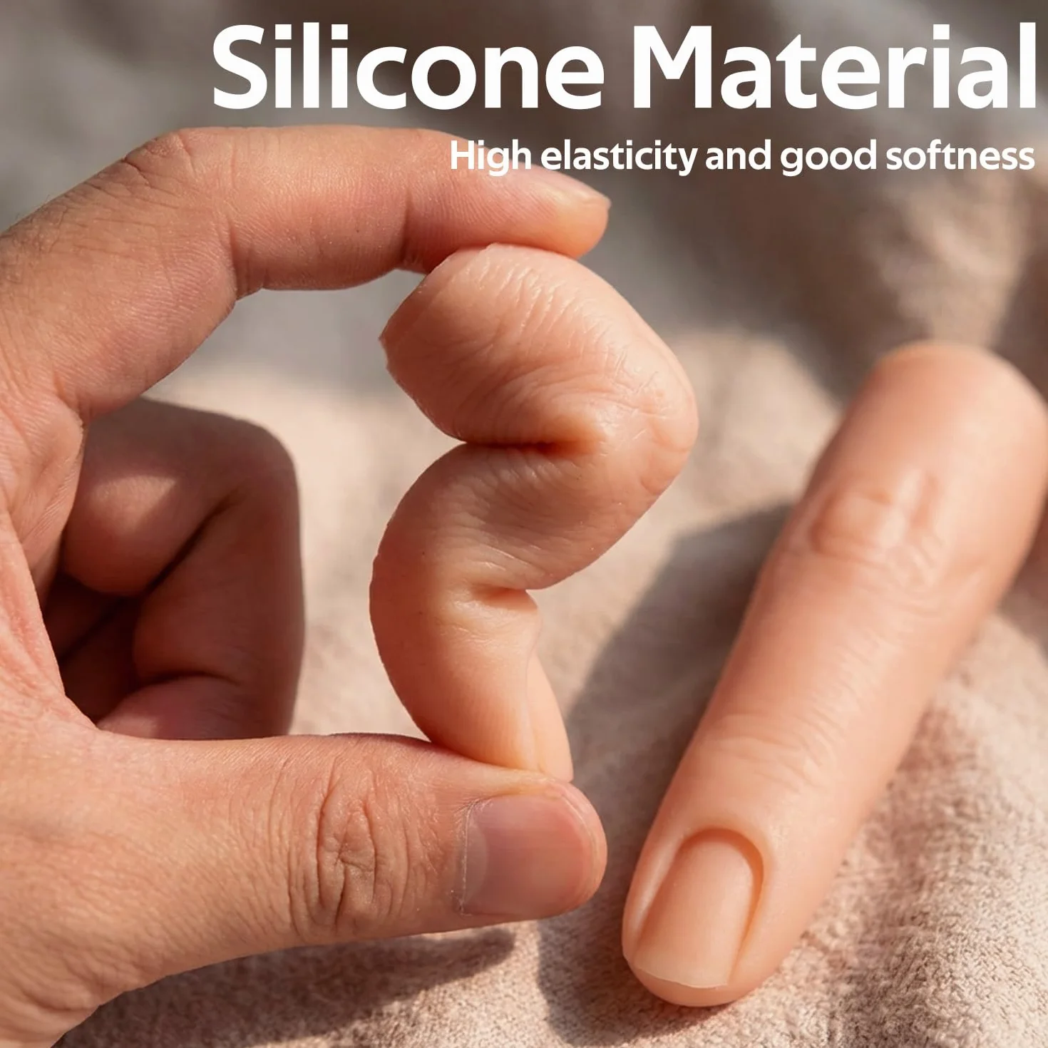 Silikonowe palce do ćwiczeń paznokci elastyczne model do manicure (Lekki kolor)