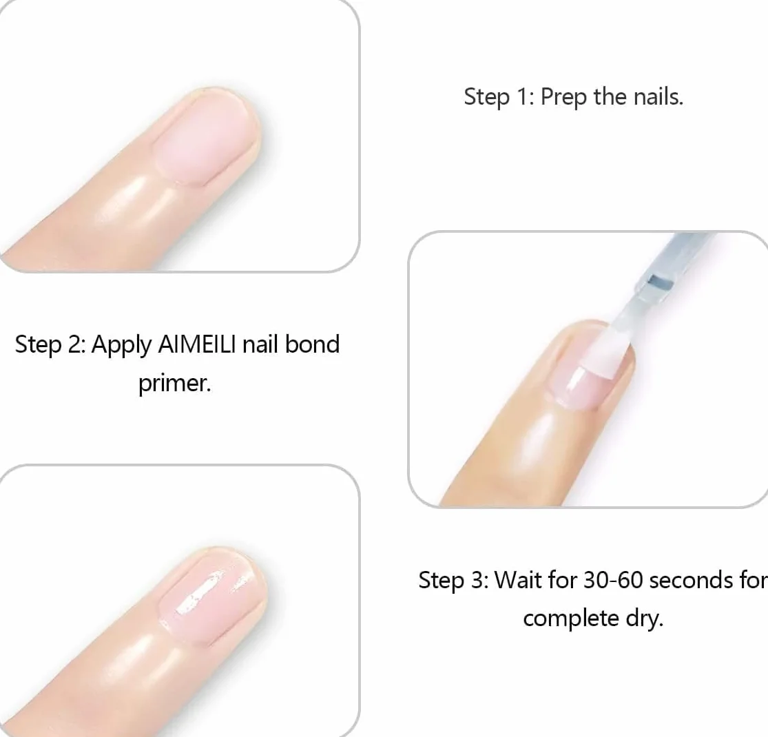 AIMEILI Nail Primer Gel Nail Prep Bond Primer do paznokci żelowych UV LED, lakier do paznokci, proszek akrylowy, paznokcie 10 ml
