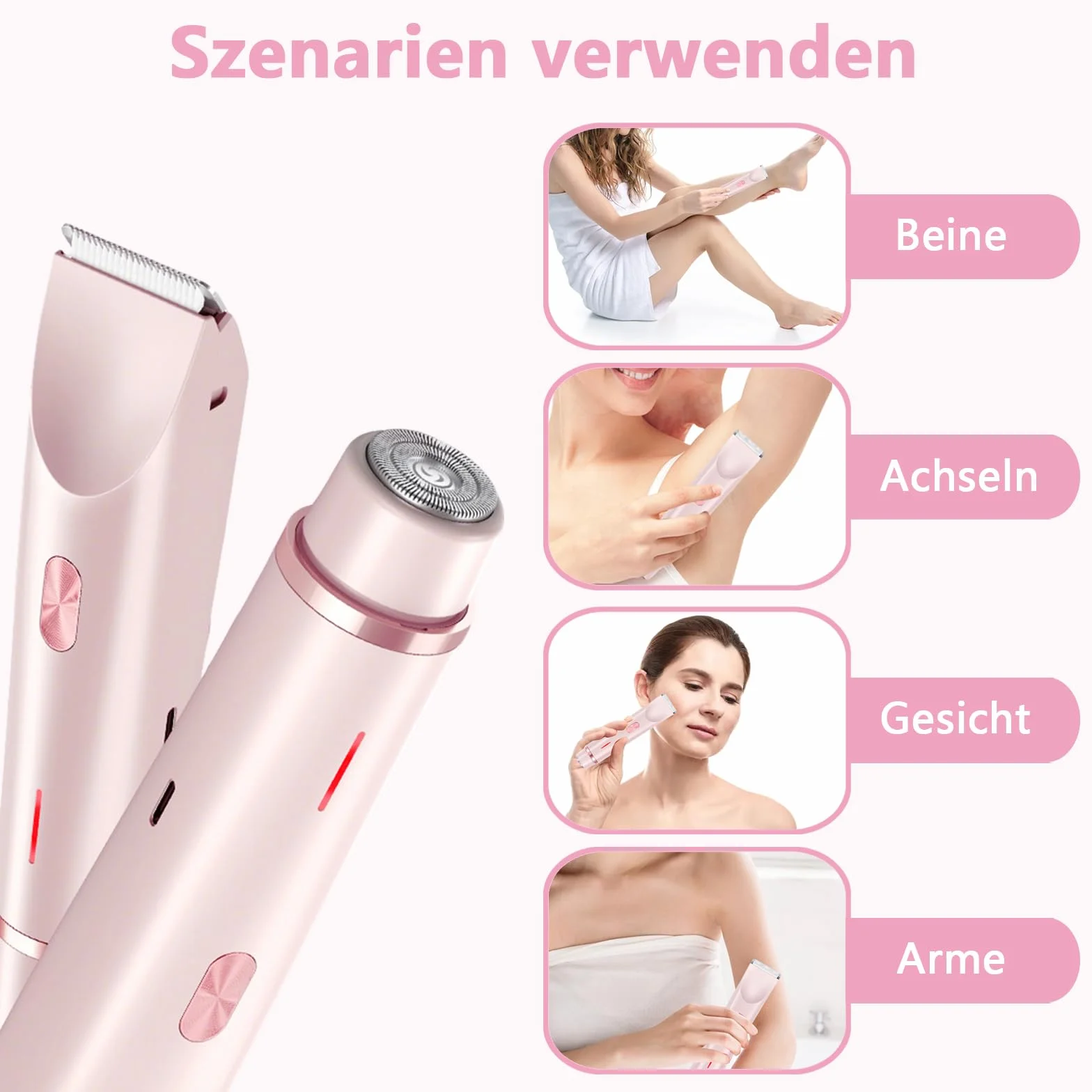 Intimrasierer für Frauen, 2-in-1 Dual Head Elektrischer Rasierer Damen Intimbereich Pro, 2 w 1, podwójna głowica, elektryczna golarka damska