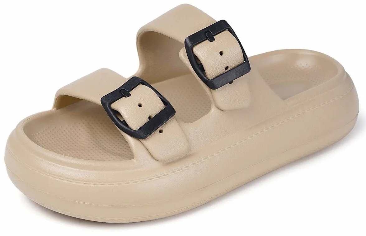 Gaatpot Kąpielówka Dzieci Dziewczyna Klapki Buty Plażowe i Basen Regulowane Podwójne Klamra Sandały Przeciwpoślizgowe, Persimmon, 37/38 EU