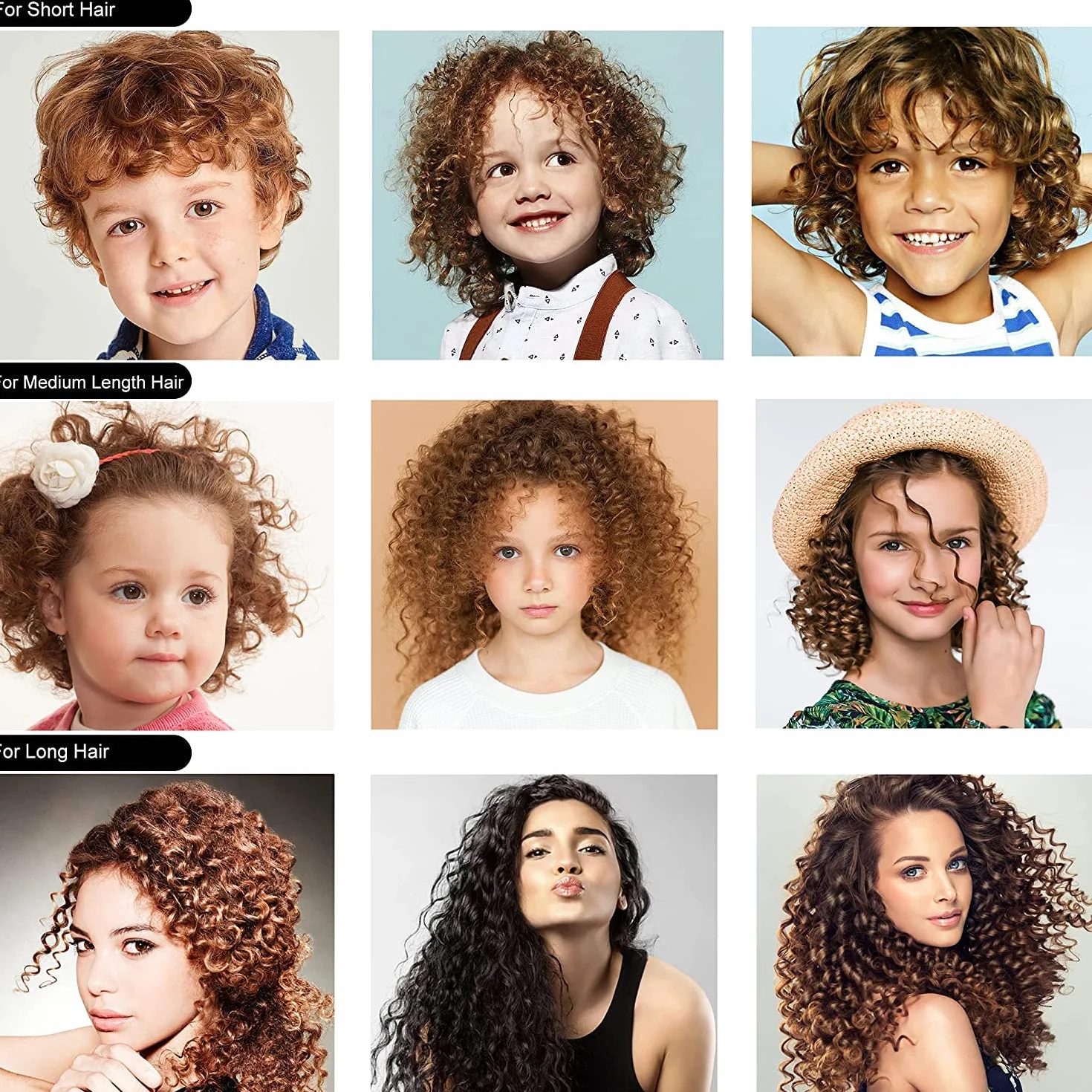AIMERVO Lokówka do włosów 9MM Afro Drobne Loki 3/8 Inch Curling Wand 11-stopniowa Regulacja Temperatury 110-210°C Cyfrowy Wyświetlacz LCD Ceramiczna Turmalinowa