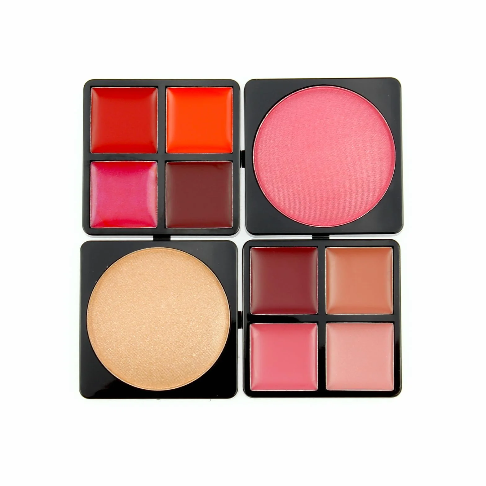 LOVE URBAN BEAUTY Wegański Gorący różowy kosmetyczka do makijażu 82-elementowy zestaw do makijażu dla nastolatków i kobiet z cieniami do powiek, różem