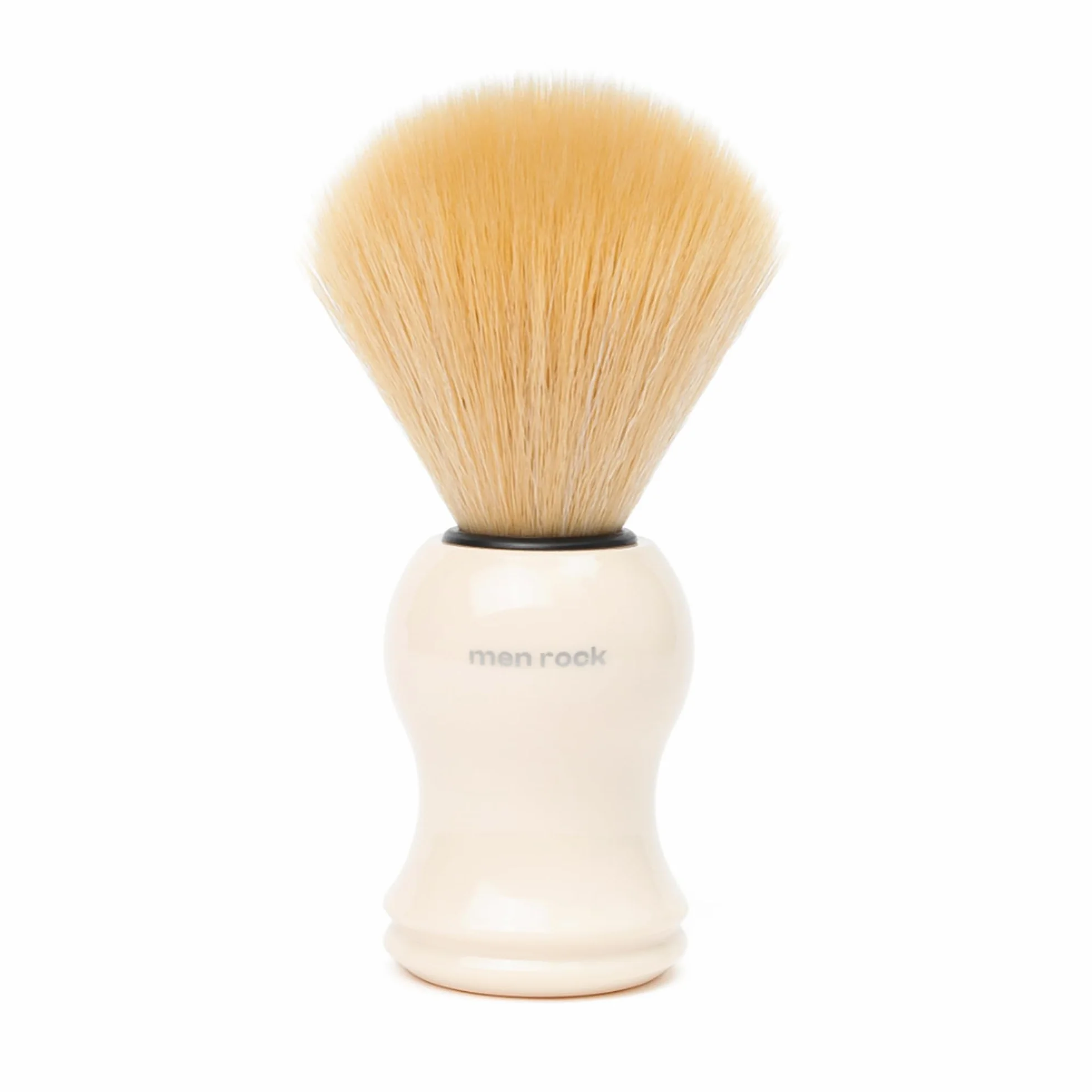 Men Rock Shaving Brush with Synthetic Bristles, Helps to Remove Unwanted Dead Skin and Avoid Irritation, Soft Bristles and Comfortable Handle, Vegan Friendly