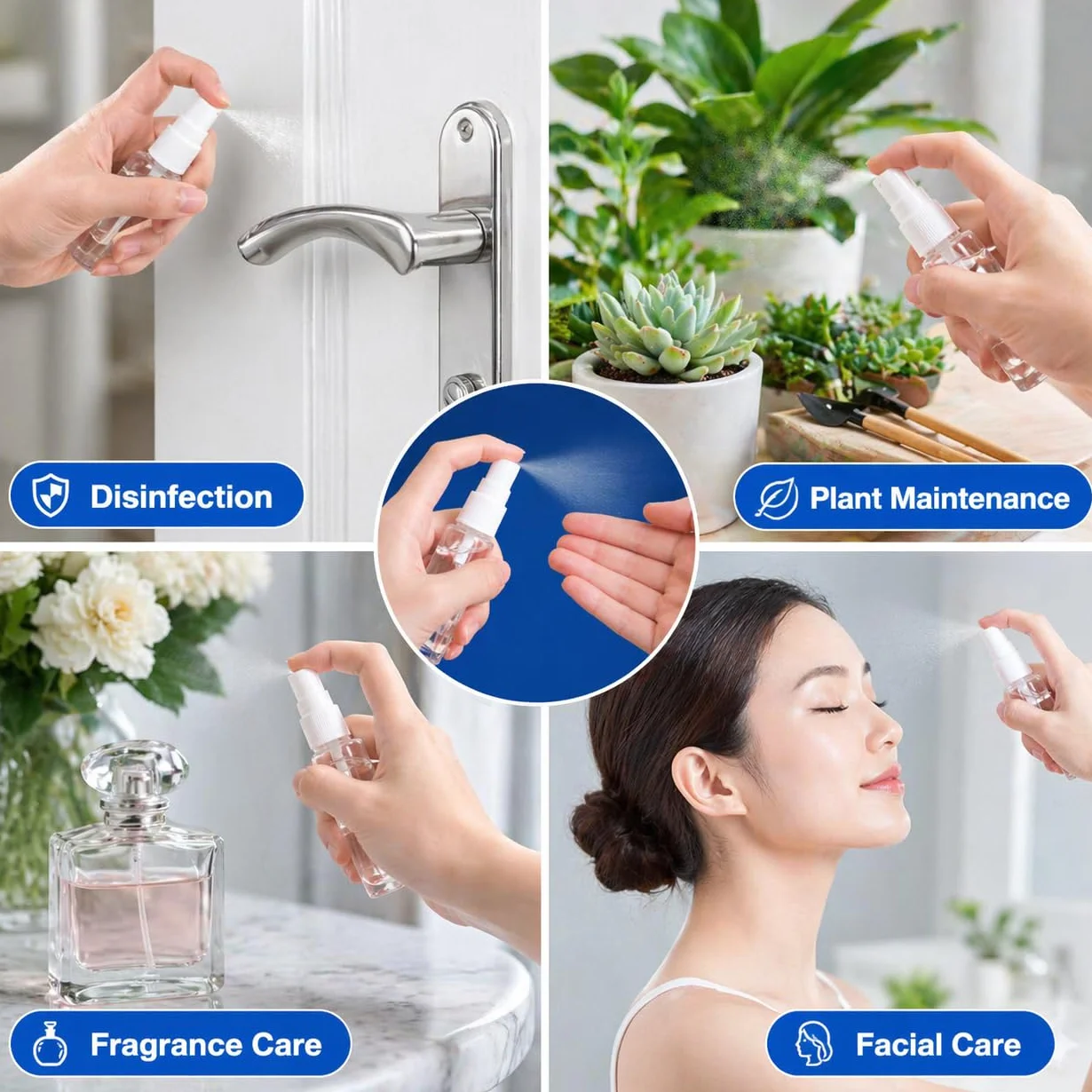 Butelka w sprayu podróżna, 20 ml x 4, przezroczysta, mini spryskiwacz, szczelna, do perfum alkoholu, wody i olejów