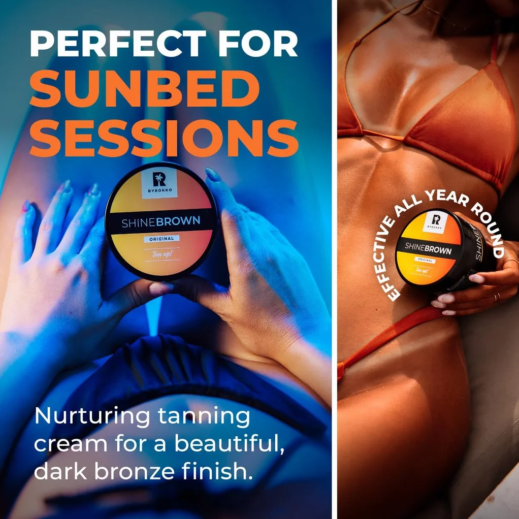 Shine Brown Premium Krem przyspieszający opalanie (210 ml), Skuteczny w solarium i na słońcu, Osiągnij naturalną opaleniznę dzięki naturalnym składnikom