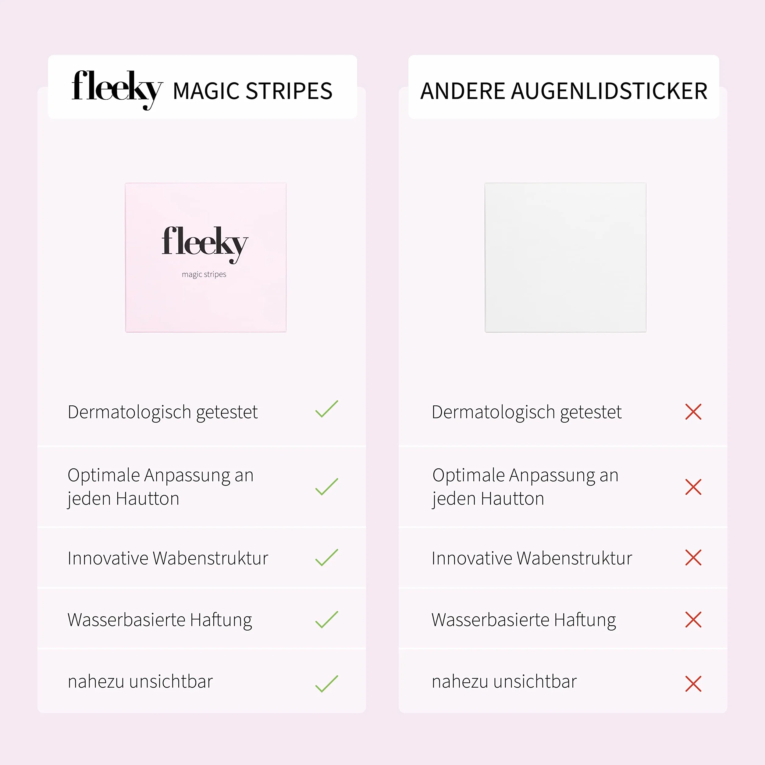 Fleeky Magic Stripes Niewidoczne paski do liftingu opadających powiek, taśma do powiek, podwójne naklejki (L)