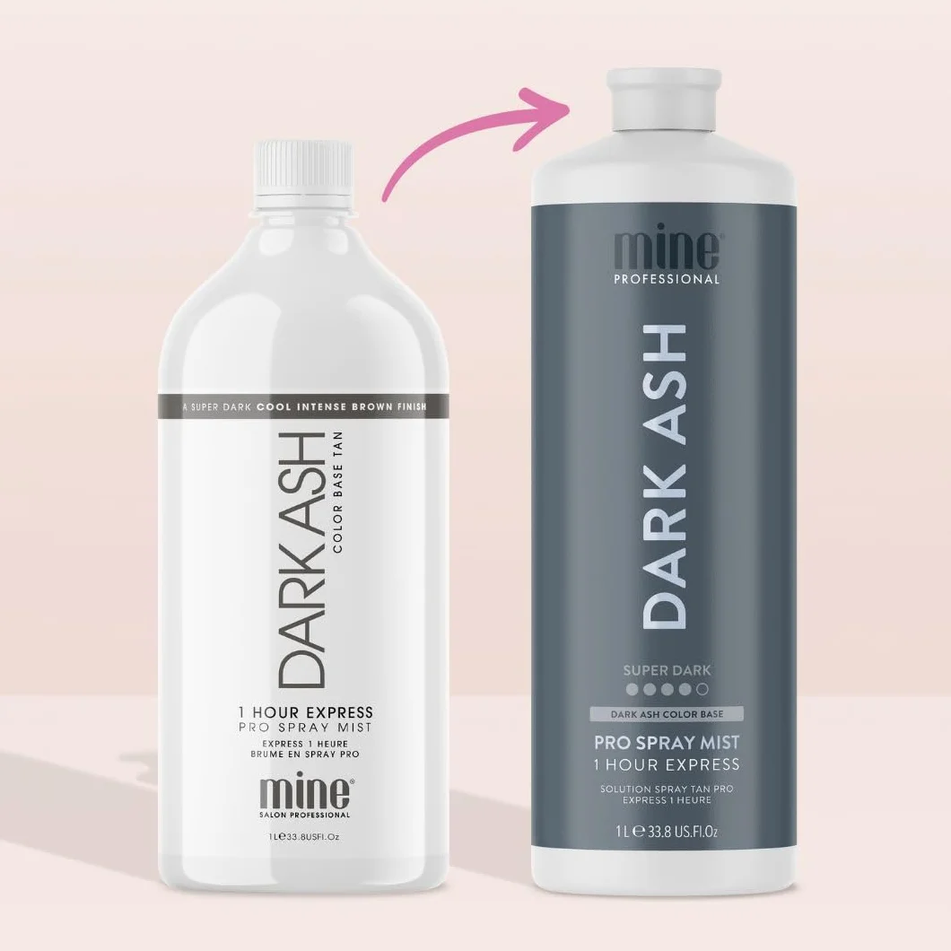 MineTan Dark Ash Premium roztwór do opalania natryskowego | Salon Professional 1-godzinna formuła ekspresowej opalenizny, czyste rozwiązanie do opalania bez słońca, gładkie i gładkie wykończenie, bez zapachu pomarańczowej lub sztucznej opalenizny, wegańsk