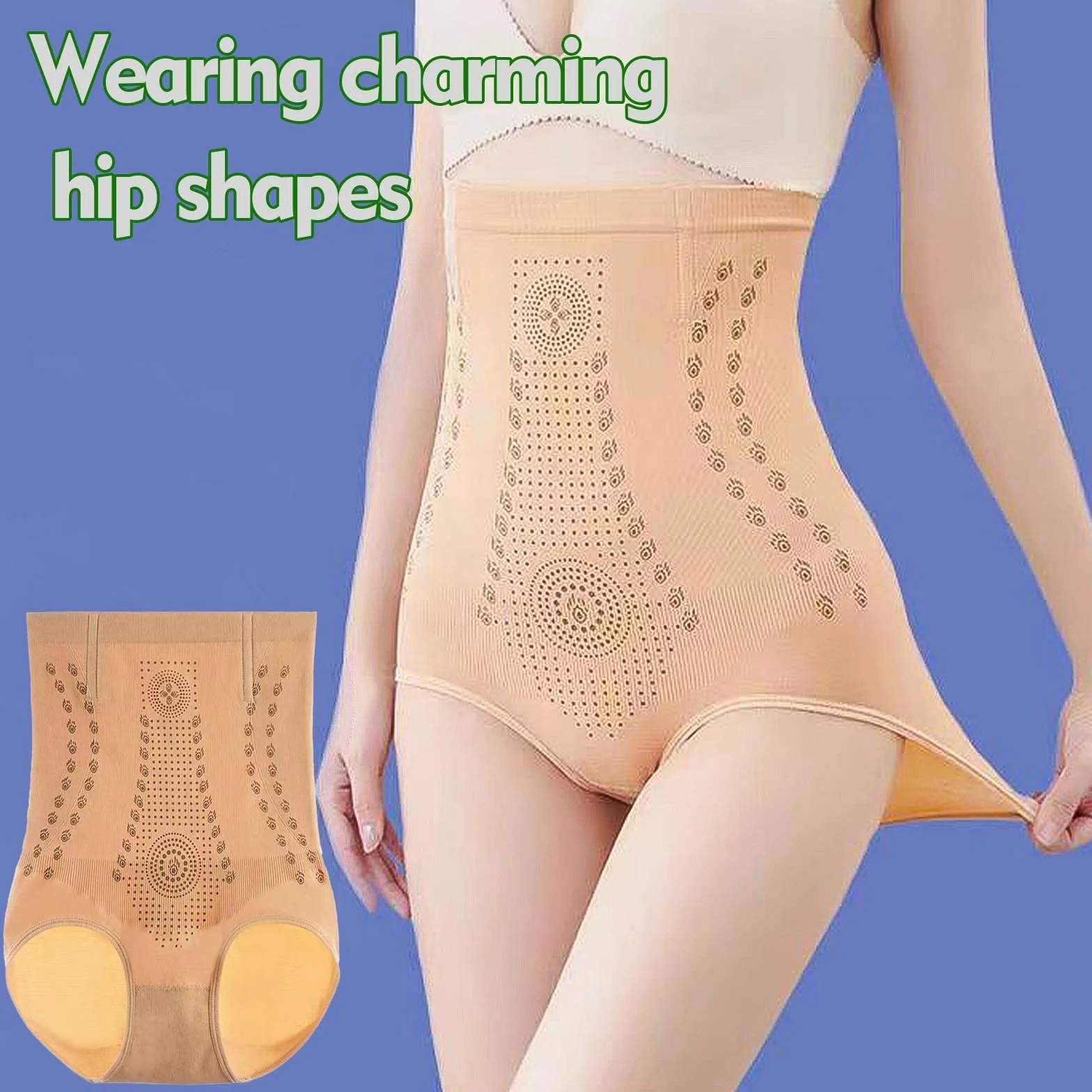 Bielizna wyszczuplająca brzuch, majtki push-up, majtki wyszczuplające brzuch, miękkie i wygodne, z wysoką talią, bielizna modelująca sylwetkę, jasnożółte, XL