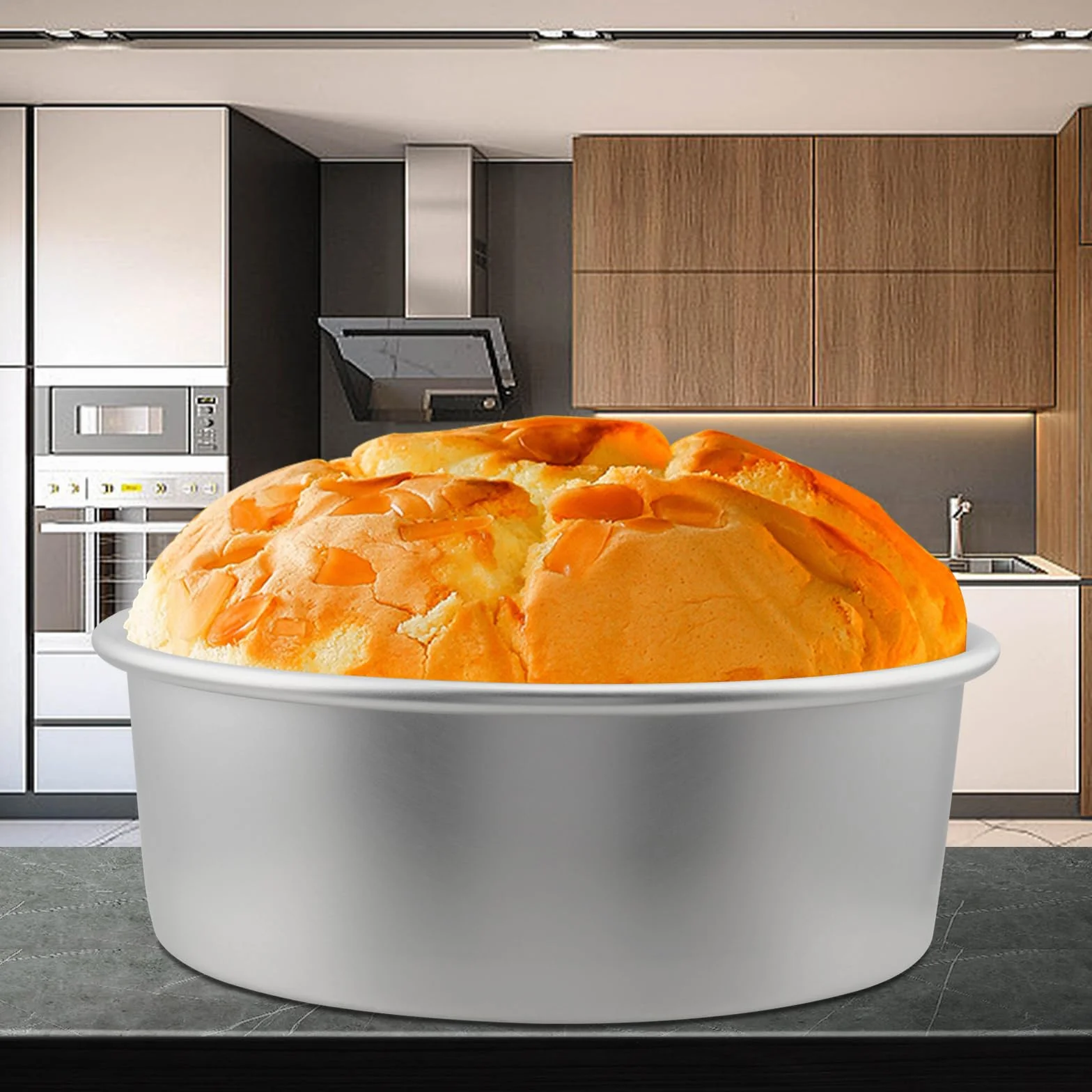 3 formy do pieczenia 19 cm, okr?g?e, aluminiowe, nadaj? si? do tortów urodzinowych, wesela, na imprezy bo?onarodzeniowe, ?atwe do czyszczenia, srebrne