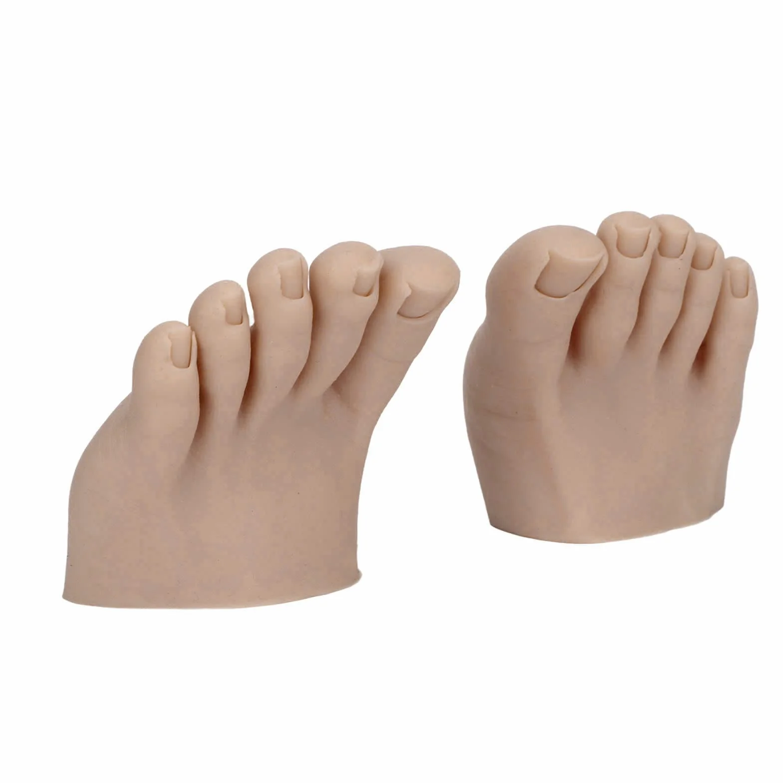 Praktyka Fake Training Foot 1 Pair Silicone Practice Foot Tattooing Fake Foot Tool Foot Nail Practice Half Foot Mannequin Nail Practice (Ciemny kolor skóry)
