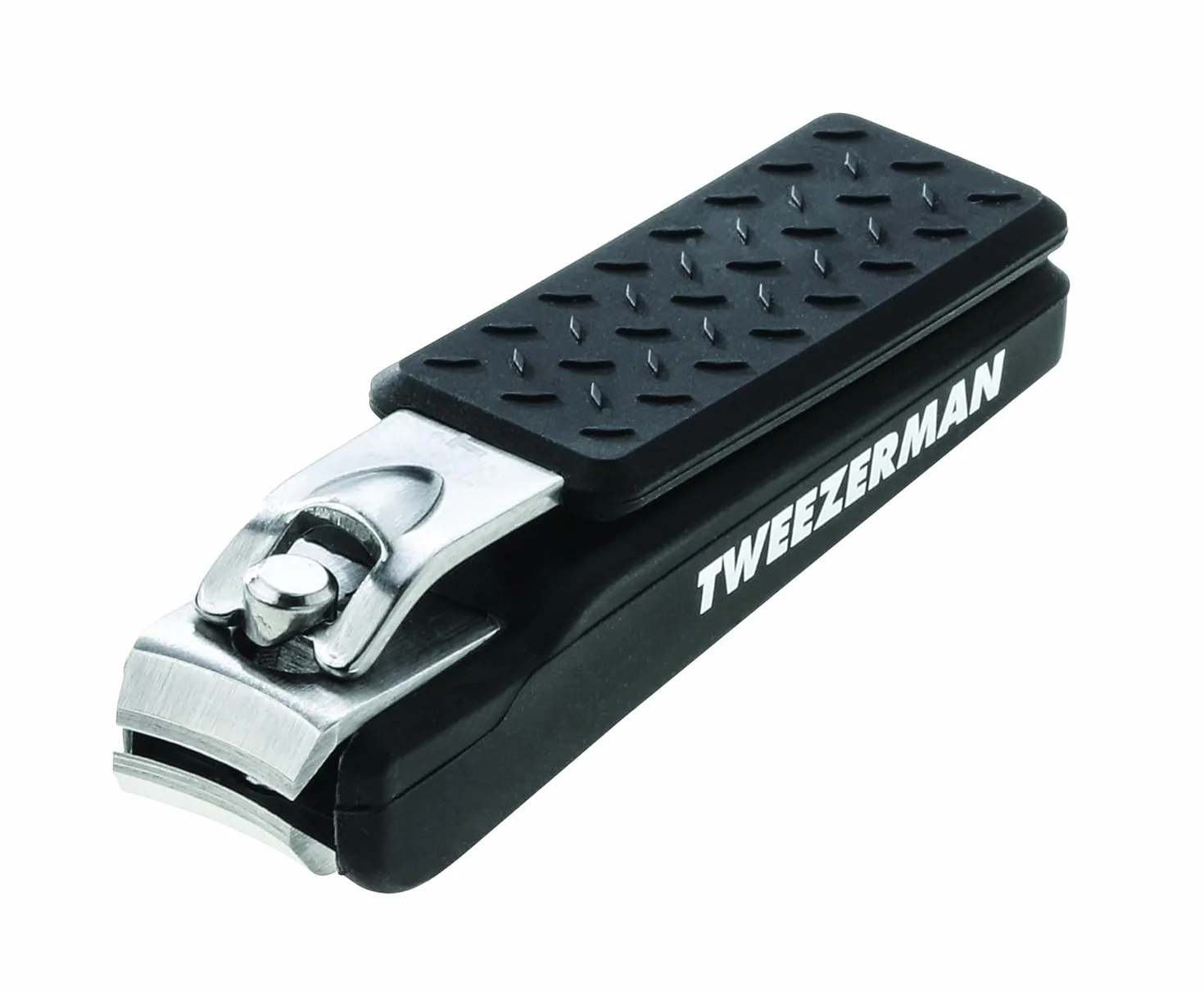TWEEZERMAN Obcinacz do paznokci (Precision Grip, ostre, zaokrąglone ostrza tnące, w zestawie etui do przechowywania), czarny