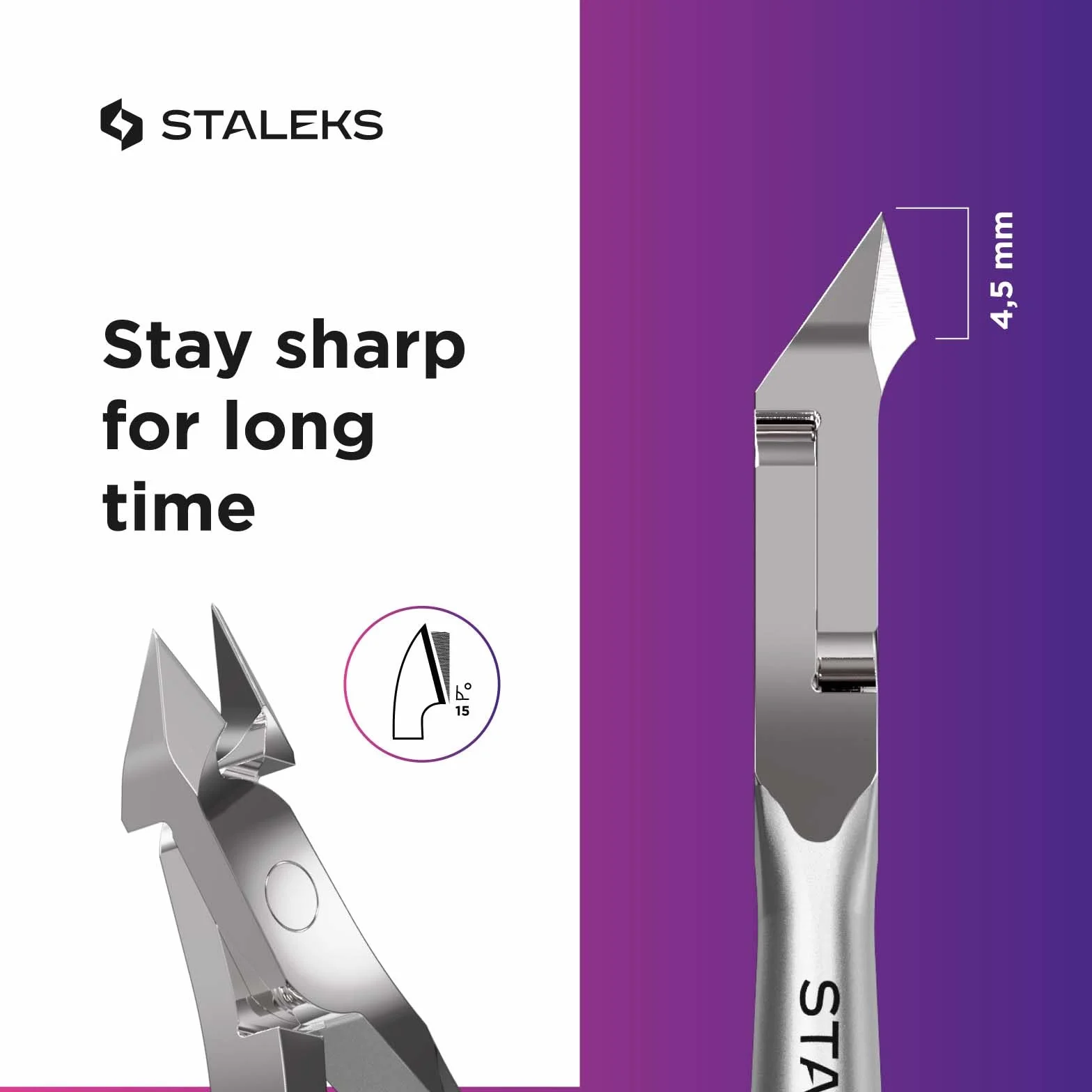 STALEKS PRO Smart 10 Szczypce do skórek (długość ostrza - 7 mm) NS-10-7