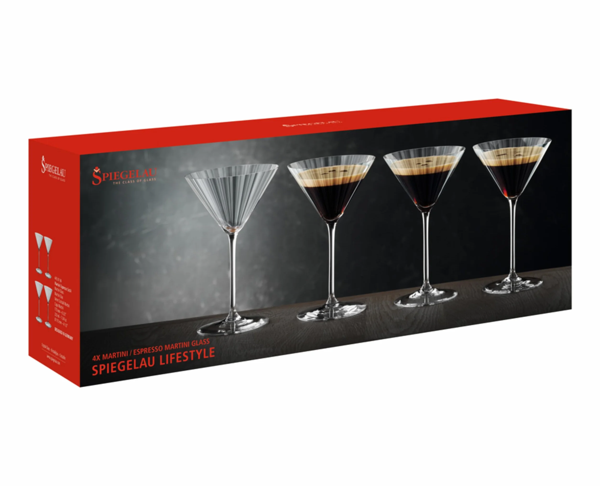 Spiegelau 4-częściowy zestaw kieliszków do martini, szklanki koktajlowe, szkło kryształowe, 220 ml, Lifestyle, 4450194
