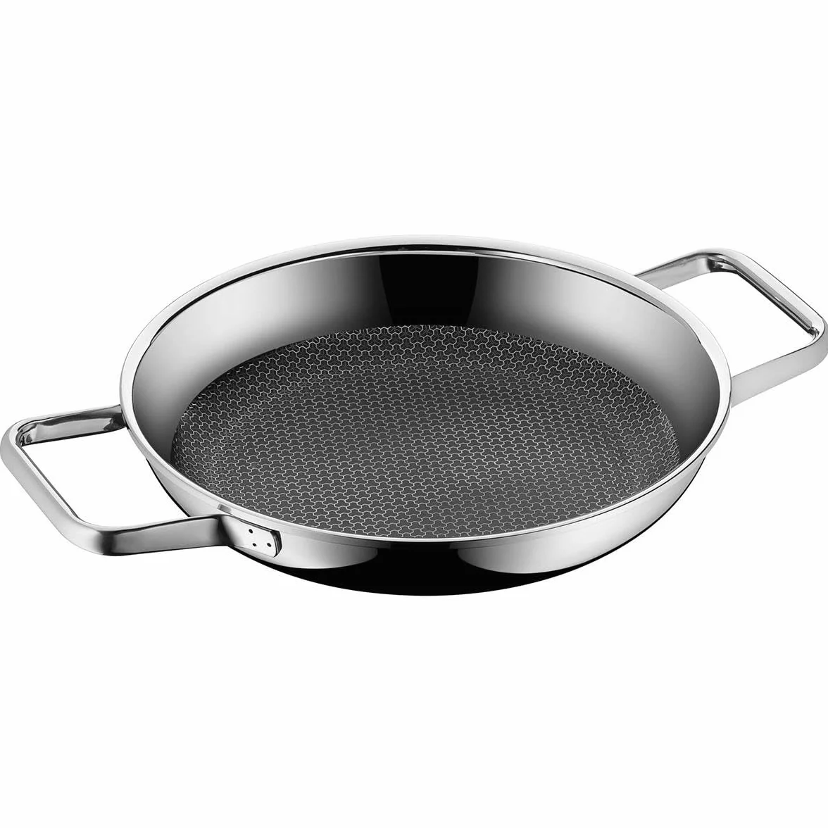 WMF Profi Resist patelnia do serwowania/smażenia 24 cm, indukcyjna, wielowarstwowa powłoka, struktura plastra miodu, uchwyt ze stali nierdzewnej, nadaje się do piekarnika