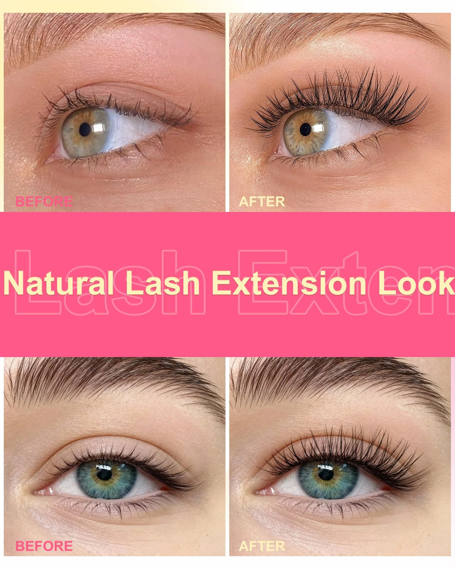 Natural Cluster Lashes DIY Rzęsy Indywidualne Wispy Invisible Band Fluffy C Curl 8-14mm Mix Mieszane Długości VENUS-Mix