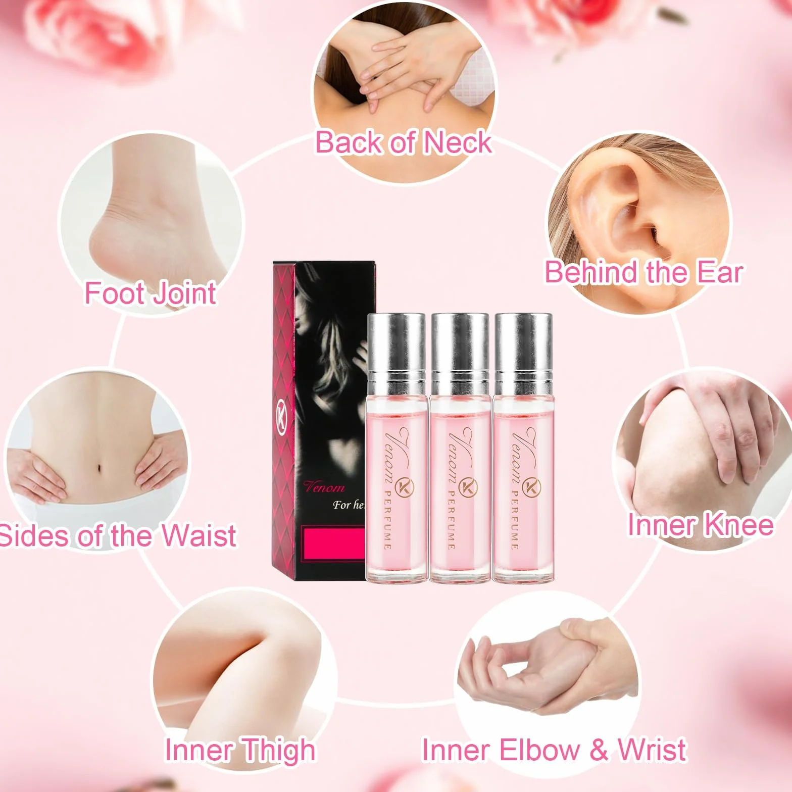 3pcs Pheromone Perfume for Women To Attract Men,Venom Pheromone Perfume,Roll-On Infused Essential Oil Perfume Cologne,10ml Concentrate Body Perfume Oil