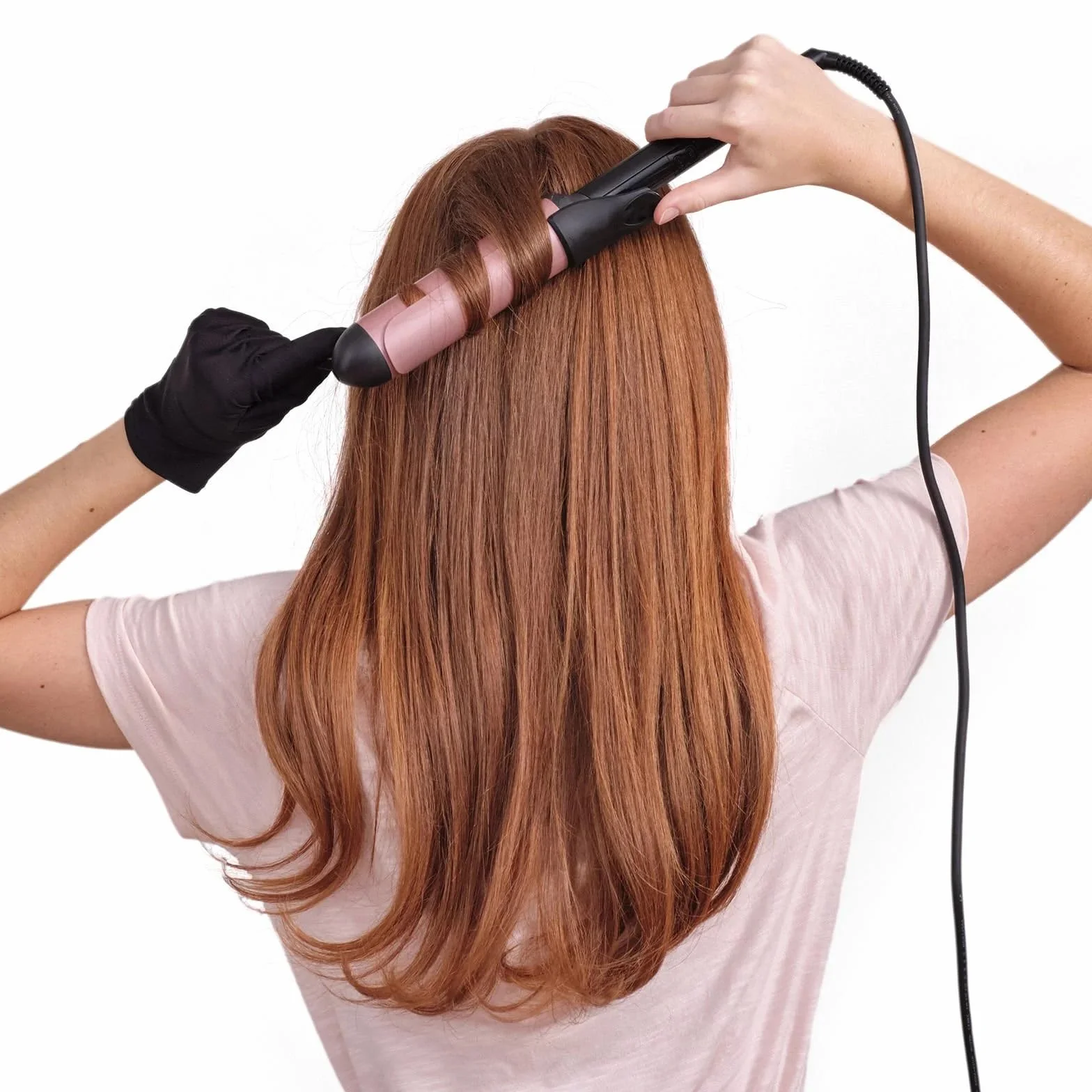 BaByliss Lokówka do włosów 38mm C453E Ceramiczny uchwyt z kwarcem, z pincetą, 6 Temperatury 160°C do 210°C Trwałe loki, Zimna końcówka uchwytu, Rękawica w zestawie, Obrotowy kabel