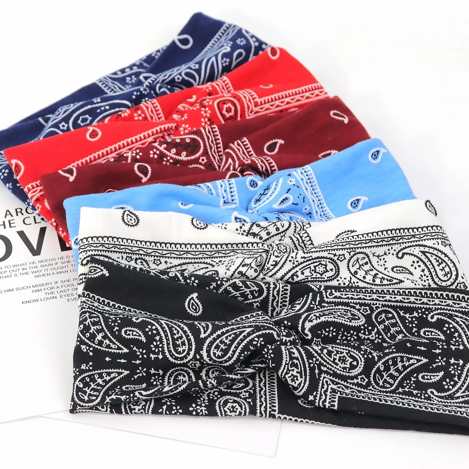 Opaski do włosów boho krzyżujące się antypoślizgowe turban vintage 6 szt.