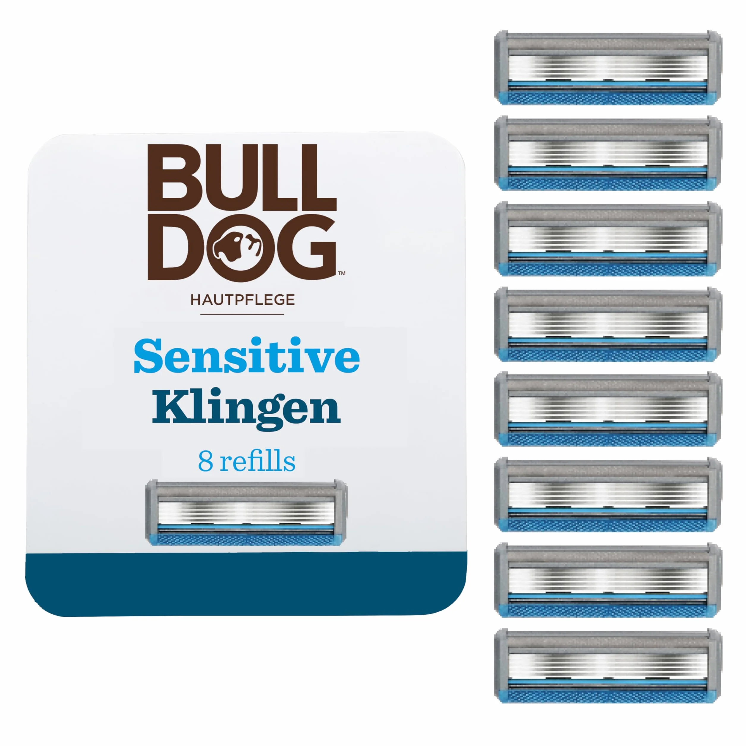 BULLDOG Golenie na mokro dla mężczyzn Sensitive żyletki 8 ostrzy zapasowych 5-krotne ostrze