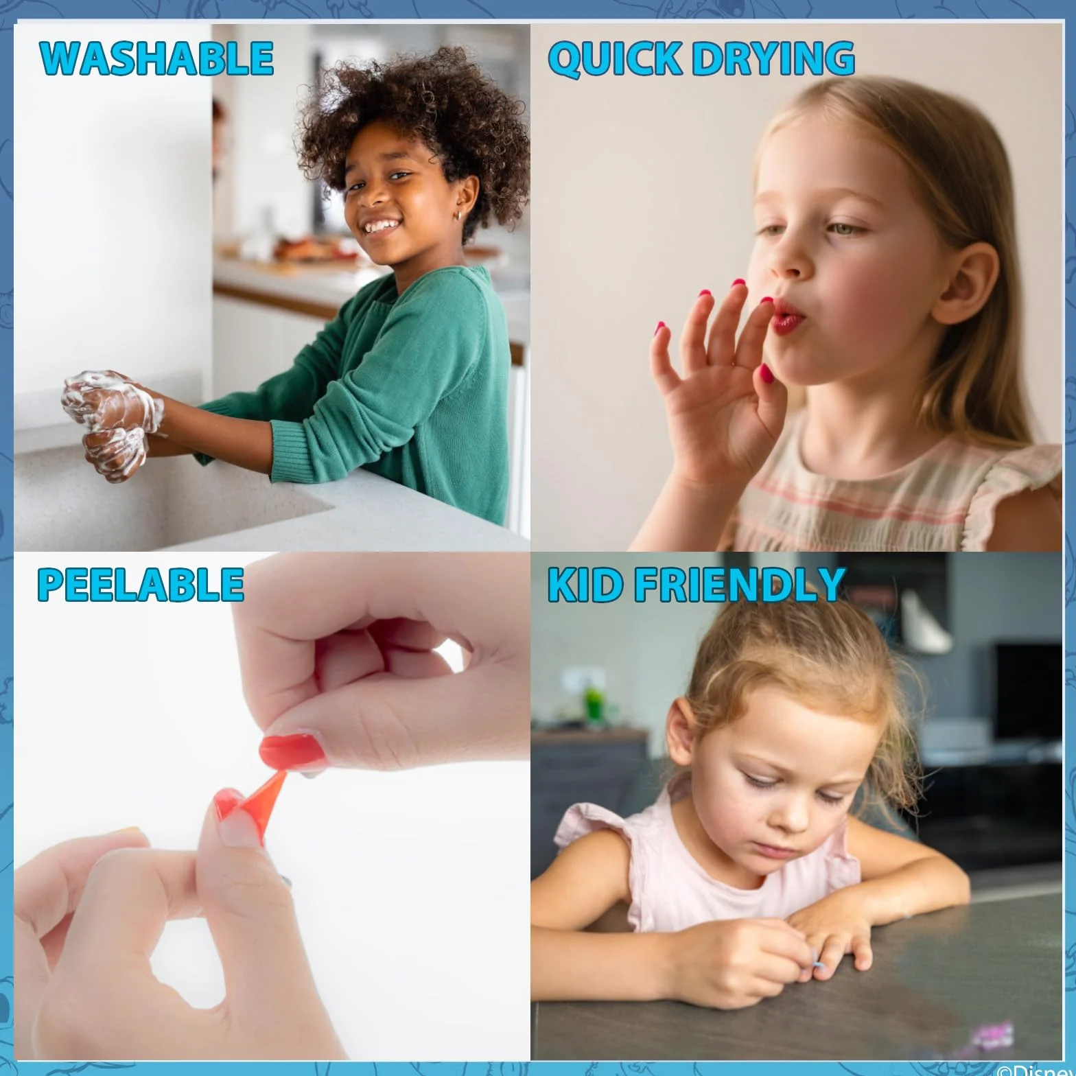 Stitch Lakier Wodny 16 szt z Suszarką do Paznokci Brokat