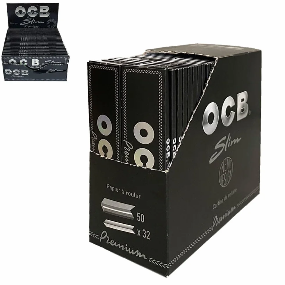 Ocb Wąskie Bletki, Tworzywo Sztuczne, Czarny, 50 Paczek po 32 Sztuk