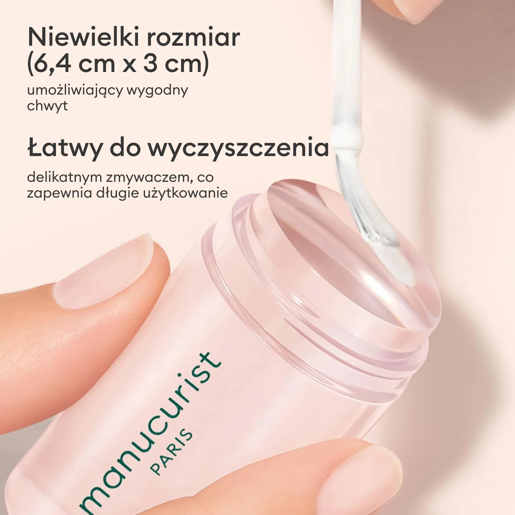Manucurist Mani Stamper – Przezroczysty Silikonowy Stempel do Paznokci do French Manicure