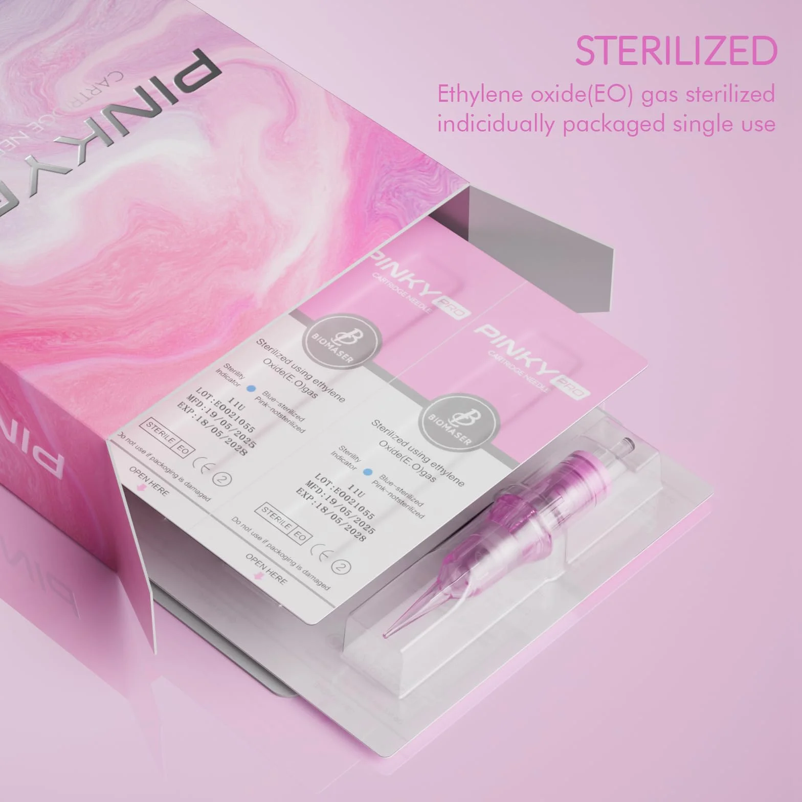 Biomaser Półtrwałe igły do makijażu 20 sztuk 1R0.3 do brwi ust mikropigmentacji
