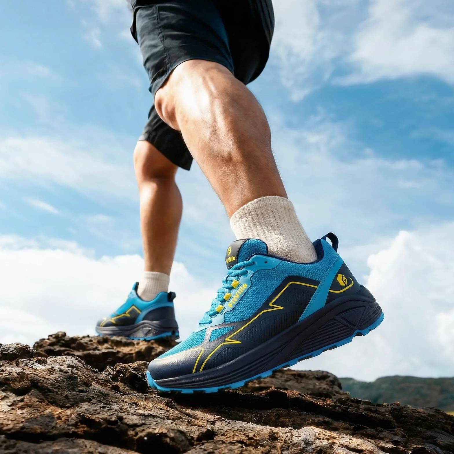 Buty do biegania FitVille Męskie bardzo szerokie buty do biegania w terenie Szerokie lekkie buty sportowe Buty outdoorowe Wygodne buty fitness Buty trekkingowe V3