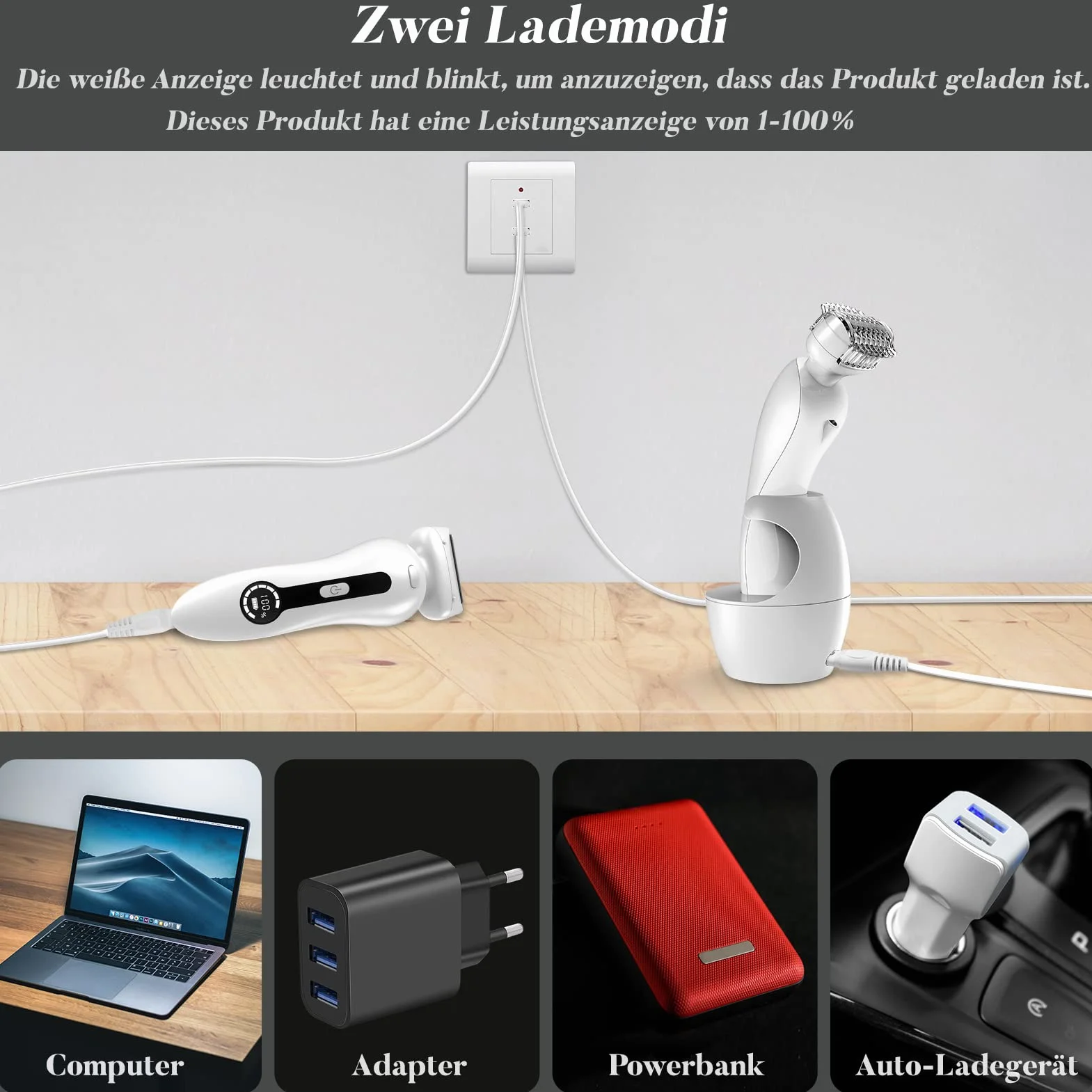 Ladyshaver elektryczna golarka damska z oświetleniem LED, elektryczna golarka damska, bezprzewodowa golarka na mokro i na sucho, do pach, nóg i strefy bikini, możliwość ponownego ładowania