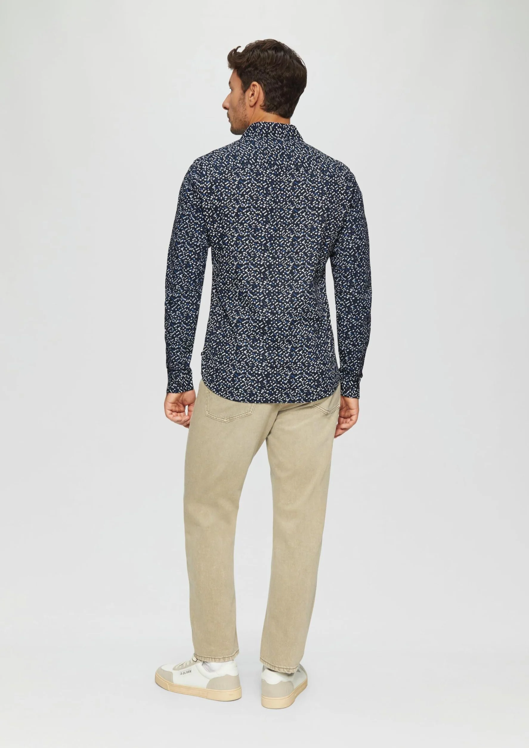 s.Oliver Slim Fit: Wzorzysta koszula z popeliny, 59A1_Navy, 3XL