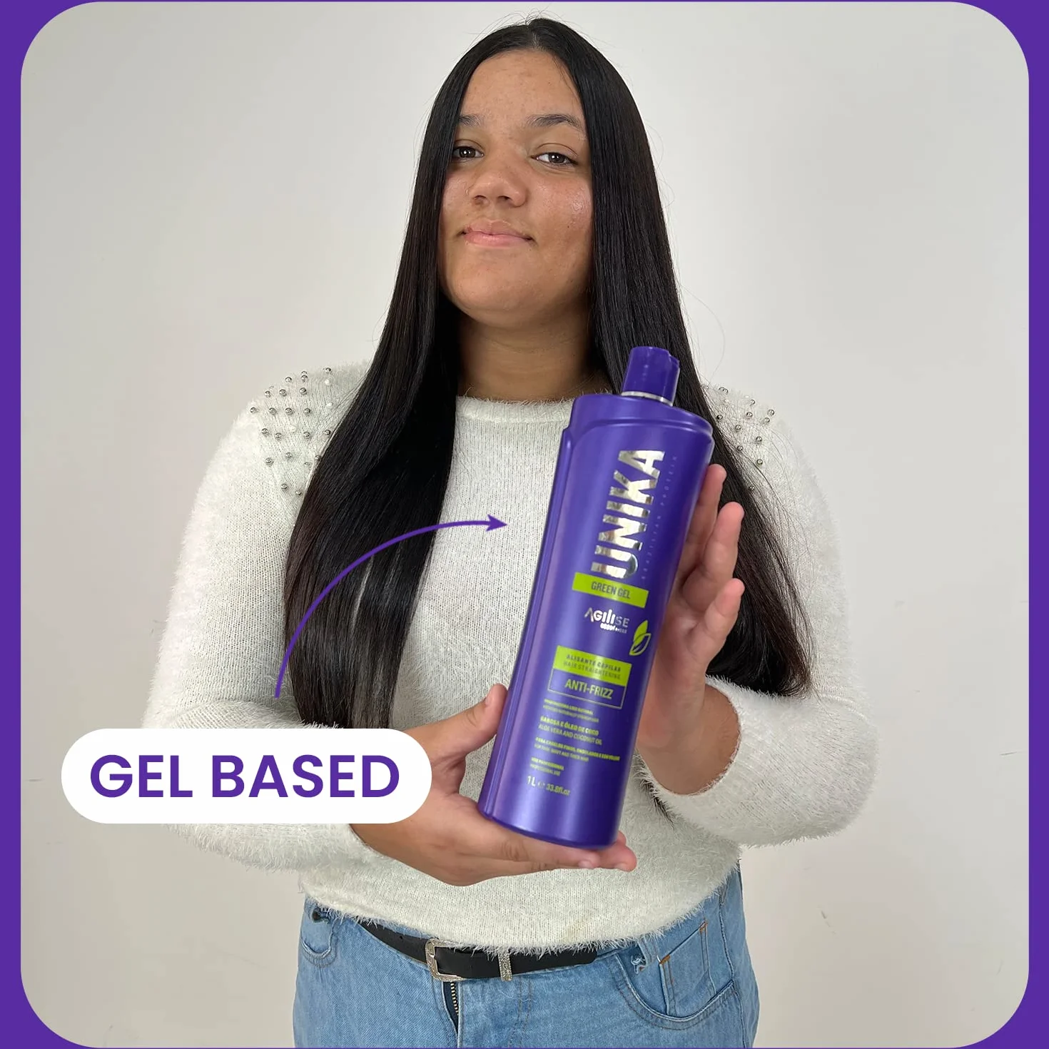 Agilise | Unika Green Gel Hair Prostowanie | Anti-Frizz For Thin, Wavy And Thick Hair | 1000 ml