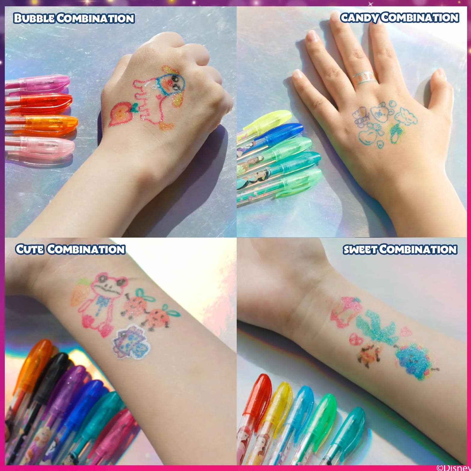 Disney Princess Zestaw Brokat Body Art 16 szt Dziewczynki 3+