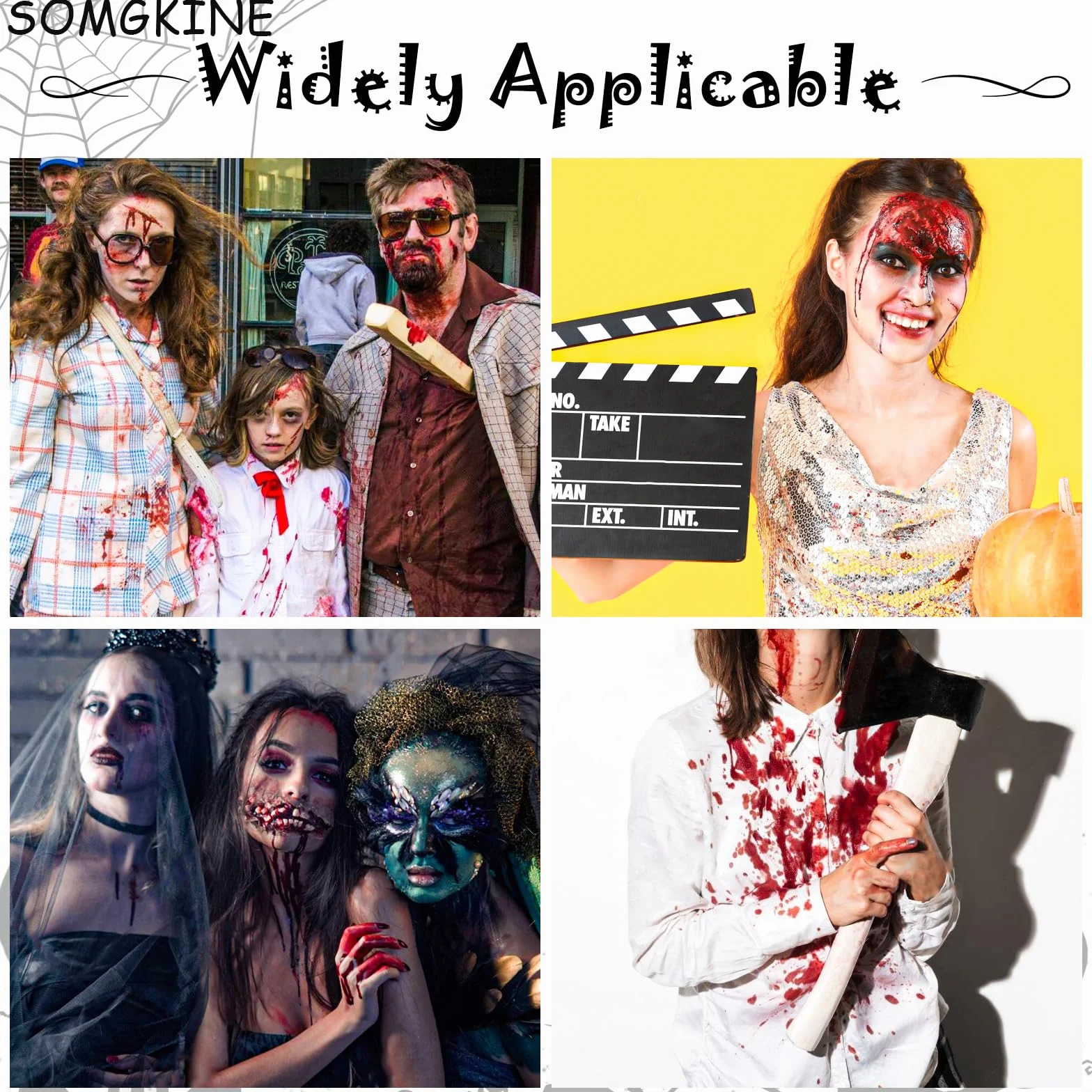 Halloweenowa biała farba do twarzy, SFX, zestaw do makijażu, biało-czarno-czerwona farba do twarzy, zestawy do makijażu na Halloween, do twarzy i ciała, Cosplay, SFX, zestaw do makijażu na Halloween
